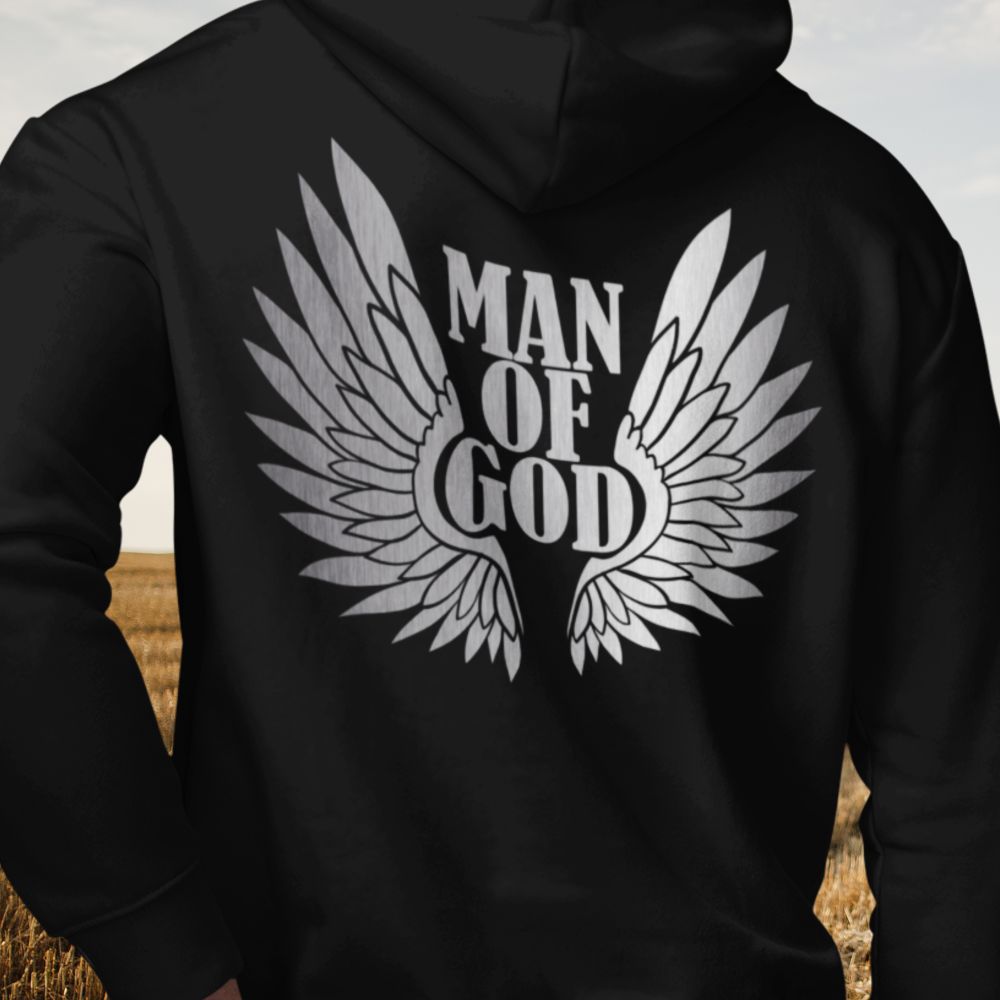 Man of God Men's Heavy Blend™ Hoodie Color: White Size: S Jesus Passion Apparel