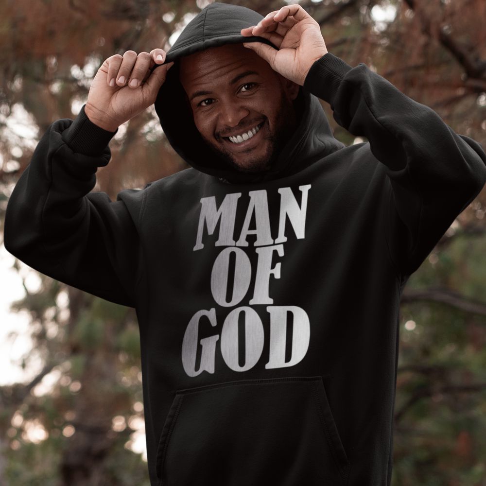 Man of God Men's Heavy Blend™ Hoodie Color: White Size: S Jesus Passion Apparel