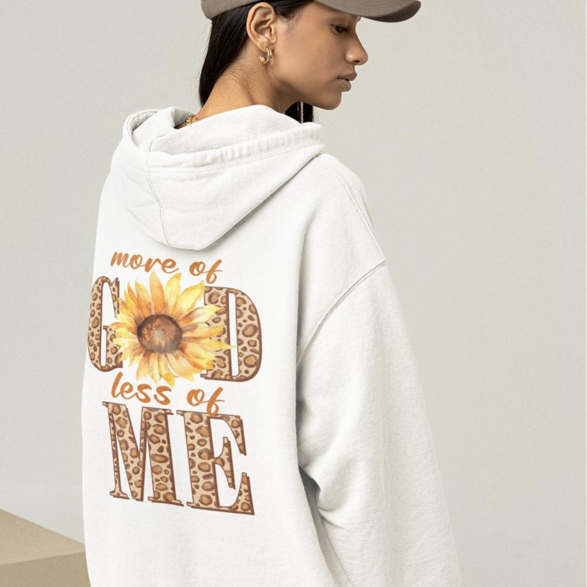 More of God Less Me Unisex-Fit Heavy Blend Hoodie Color: White Size: S Jesus Passion Apparel