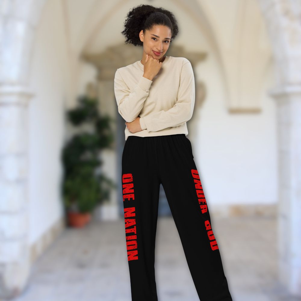 One Nation Under God Women's Wide-Leg Pants Size: 2XS Jesus Passion Apparel