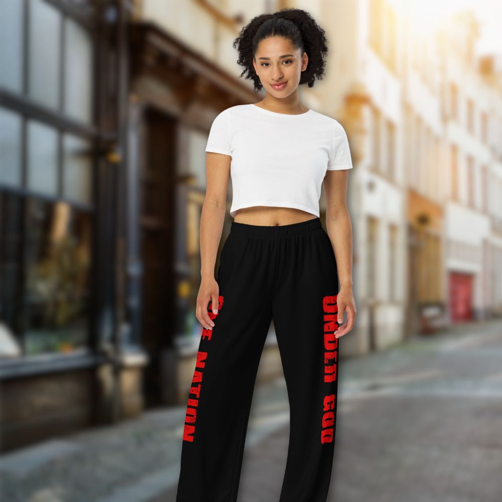 One Nation Under God Women's Wide-Leg Pants Size: 2XS Jesus Passion Apparel