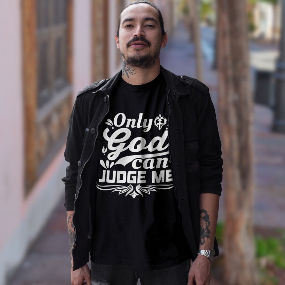 Only God Can Judge Me Unisex-Fit T-Shirt Color: Black Heather Size: XS Jesus Passion Apparel