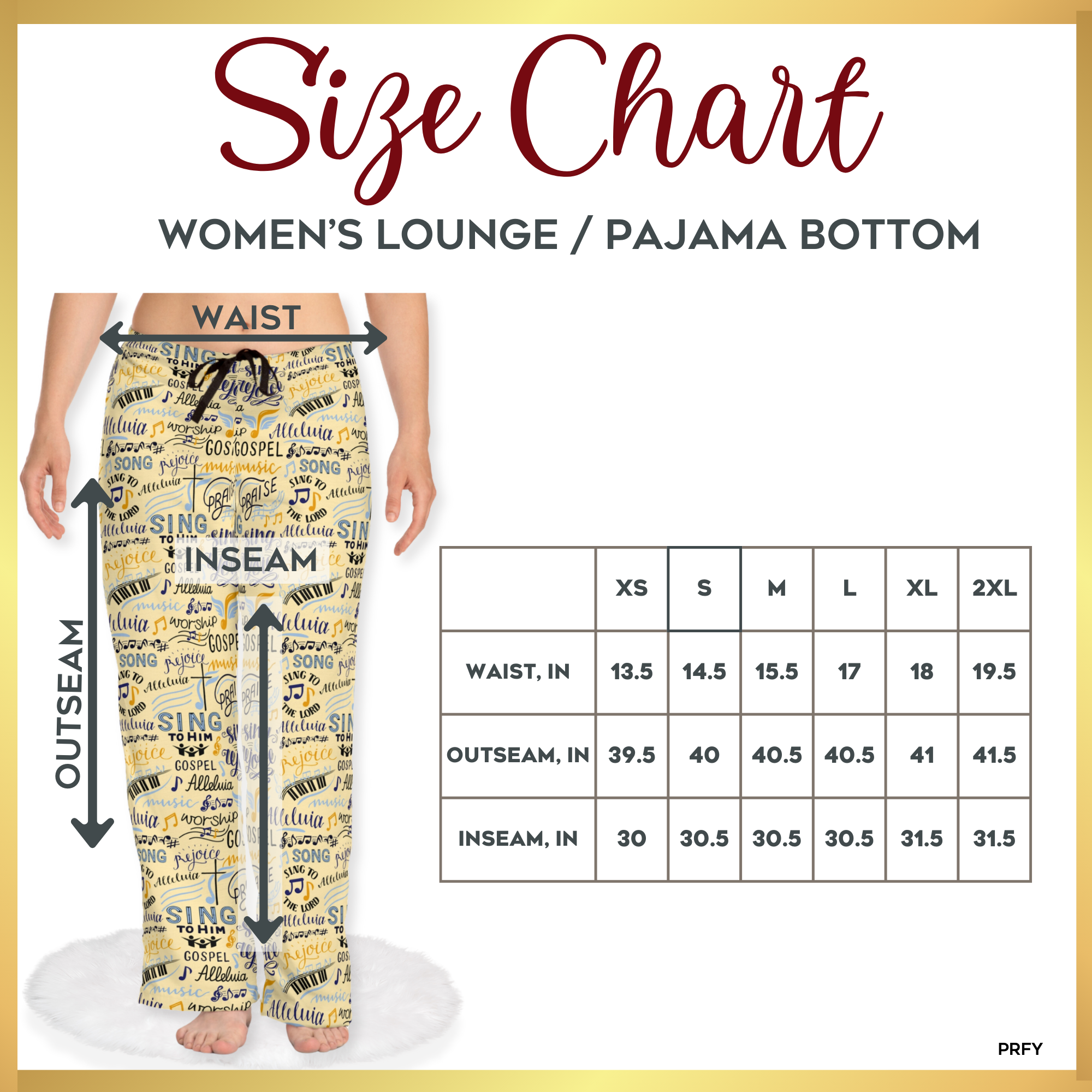 Sing To Him Alleluia Women's Yellow Lounge / Pajama Pants  - Matching Pajama Set and Indoor Slippers Available