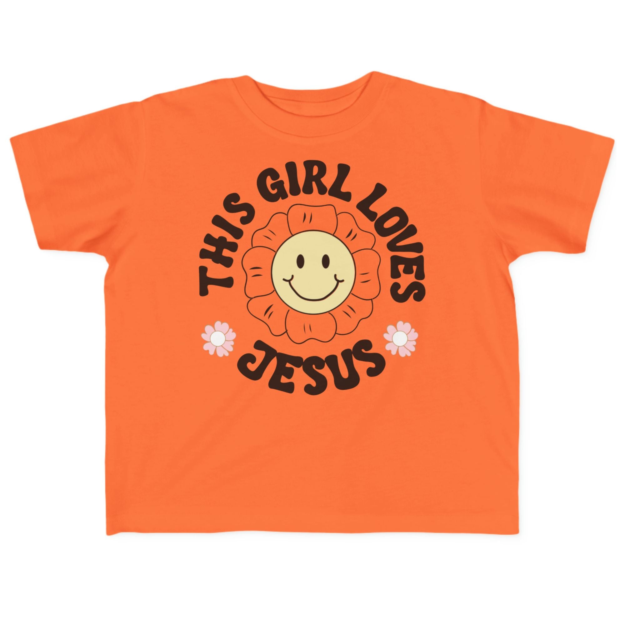 This Girl Loves Jesus Toddler's Fine Jersey Tee Color: Orange Size: 2T Jesus Passion Apparel