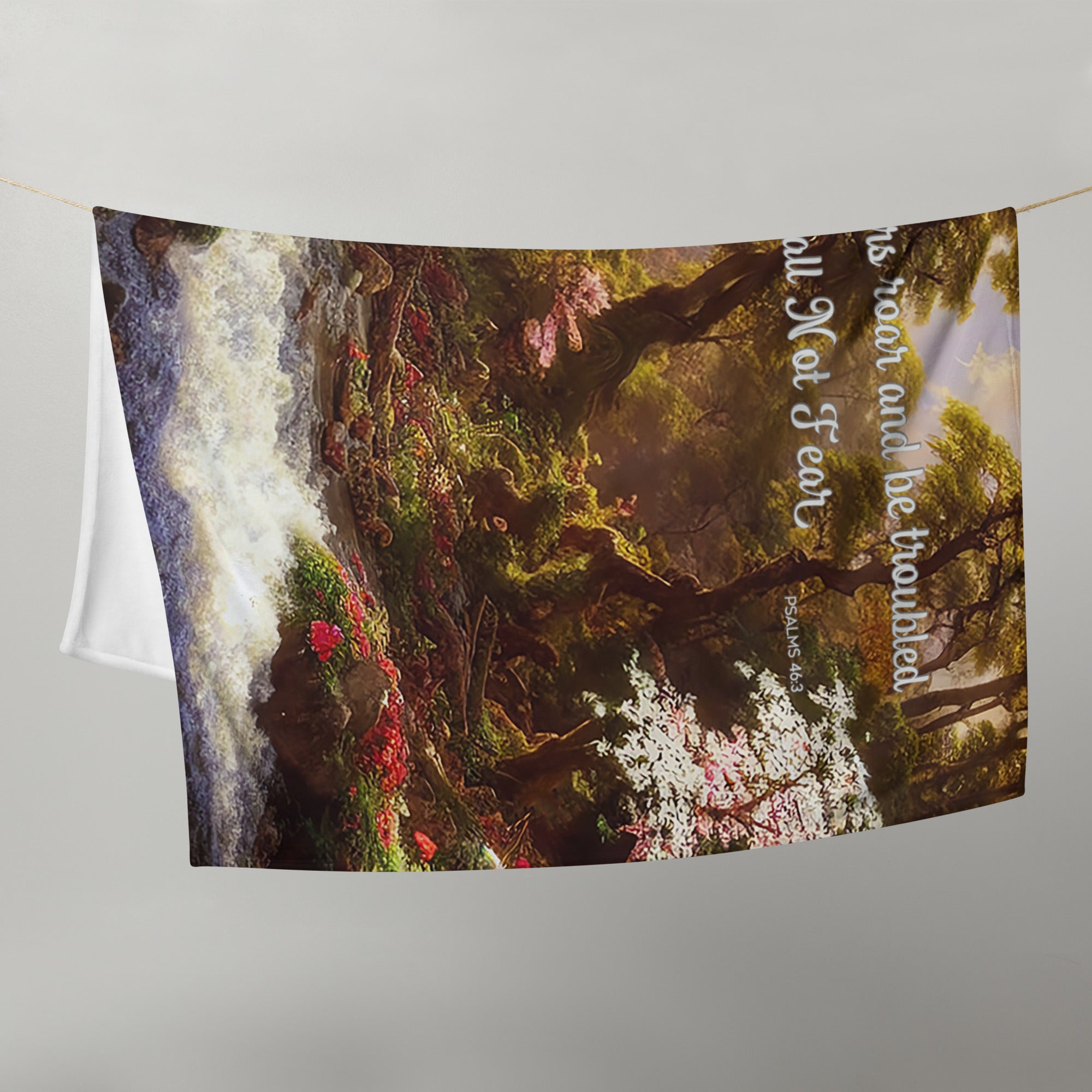 We Shall Not Fear Troubled Waters Throw Blanket - 2 Sizes Size: 50″×60″ Jesus Passion Apparel