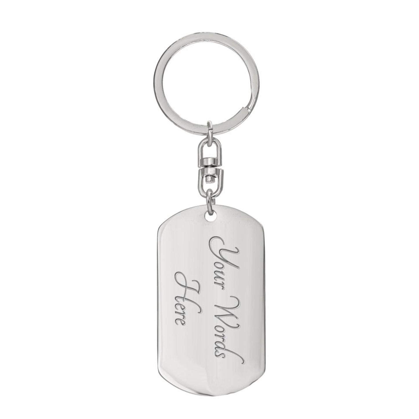 Trust in You Psalm 56:3 - Silver Dog Tag with Swivel Keychain Engraving: No Jesus Passion Apparel