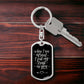 Trust in You Psalm 56:3 - Silver Dog Tag with Swivel Keychain Engraving: No Jesus Passion Apparel