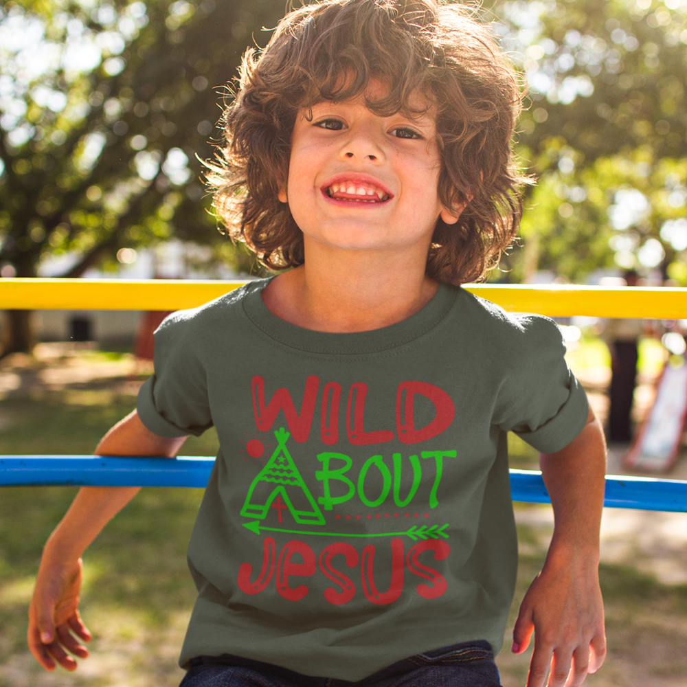 Wild About Jesus Youth Relaxed-Fit T-Shirt Color: Heather Forest Size: S Jesus Passion Apparel