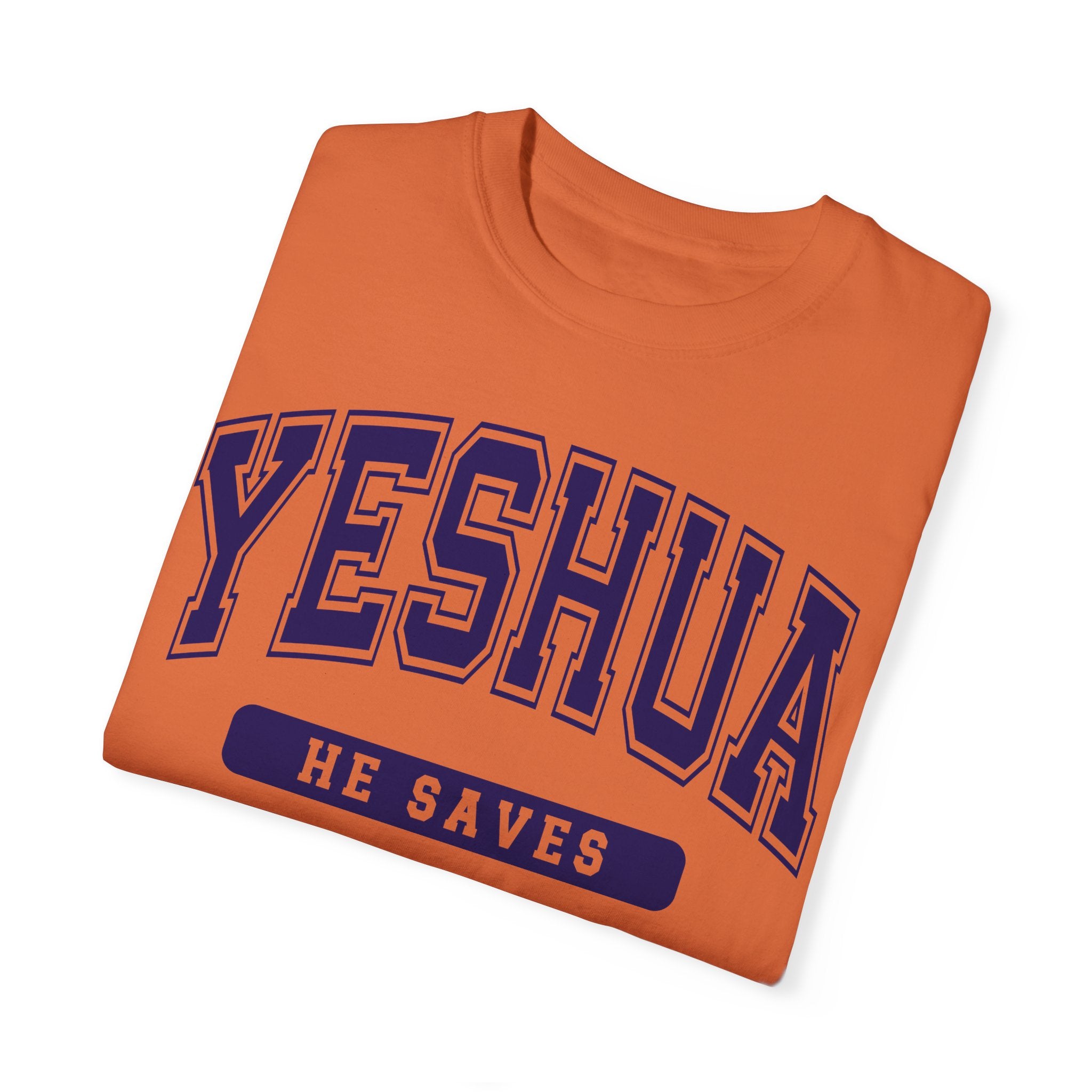 Yeshua University T-shirt Burnt Orange Folded JP Apparel