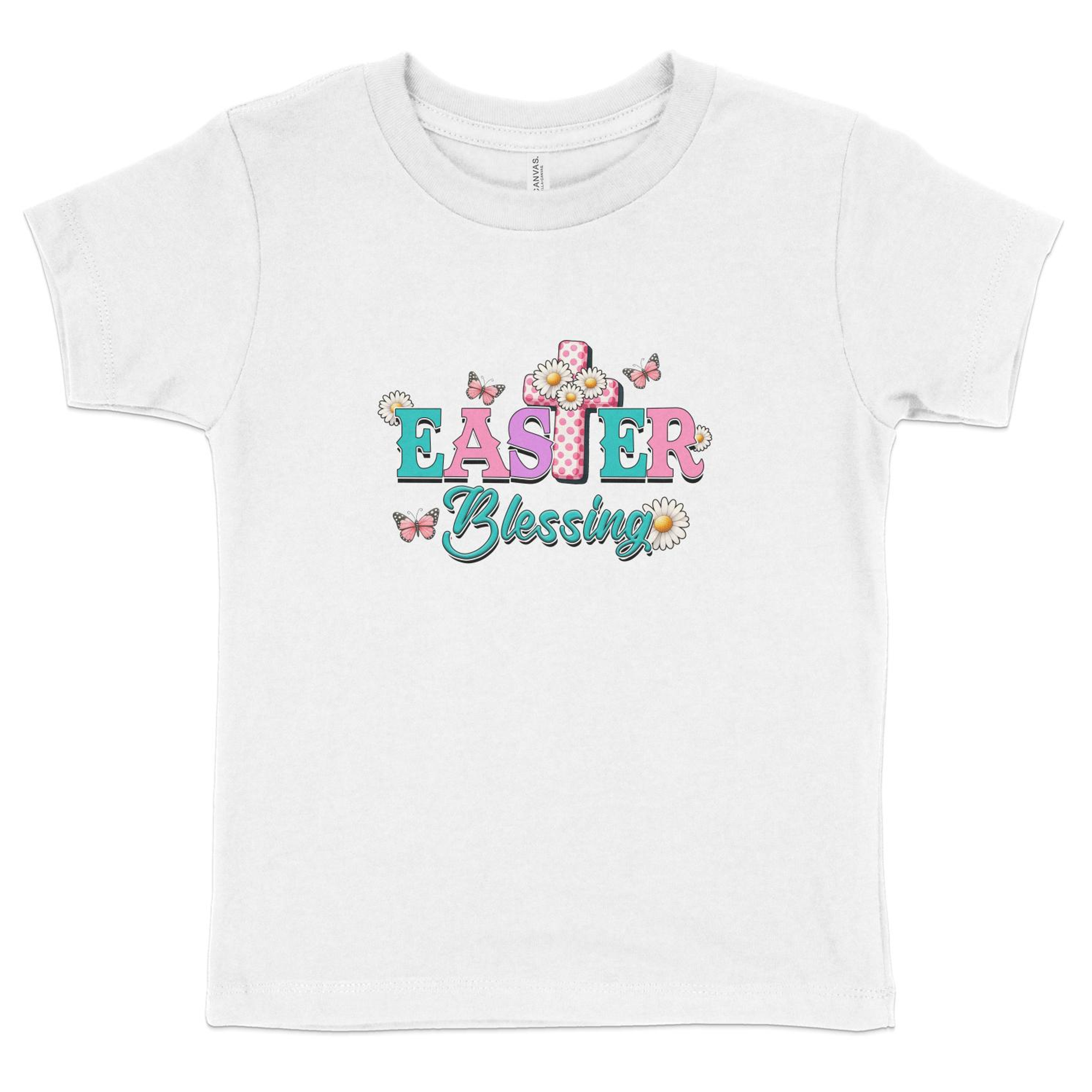 Easter Blessings Toddler Short Sleeve Tee Size: 5/6T Color: White Jesus Passion Apparel
