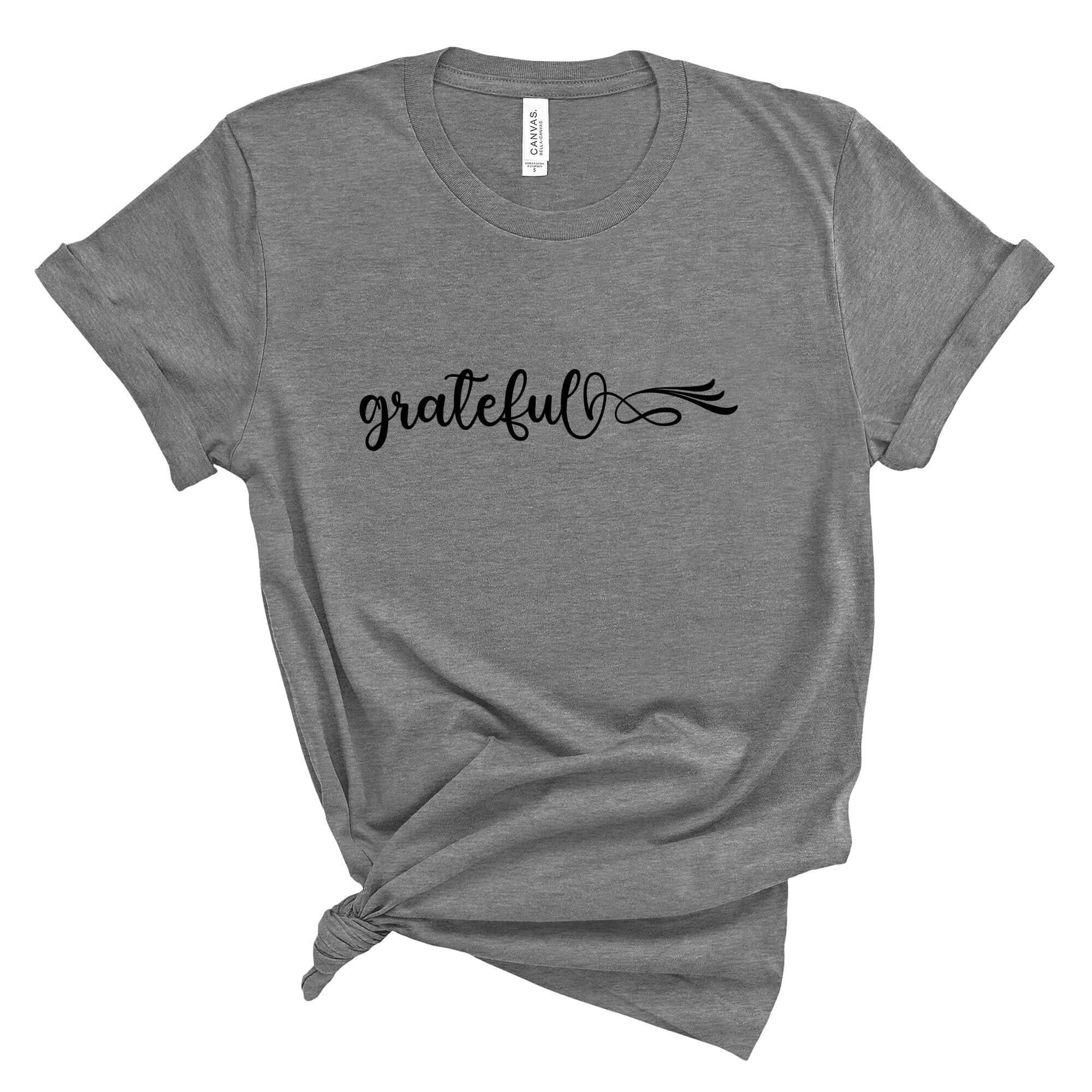 Grateful Women's Short Sleeve Tee Size: XS Color: Athletic Heather Jesus Passion Apparel