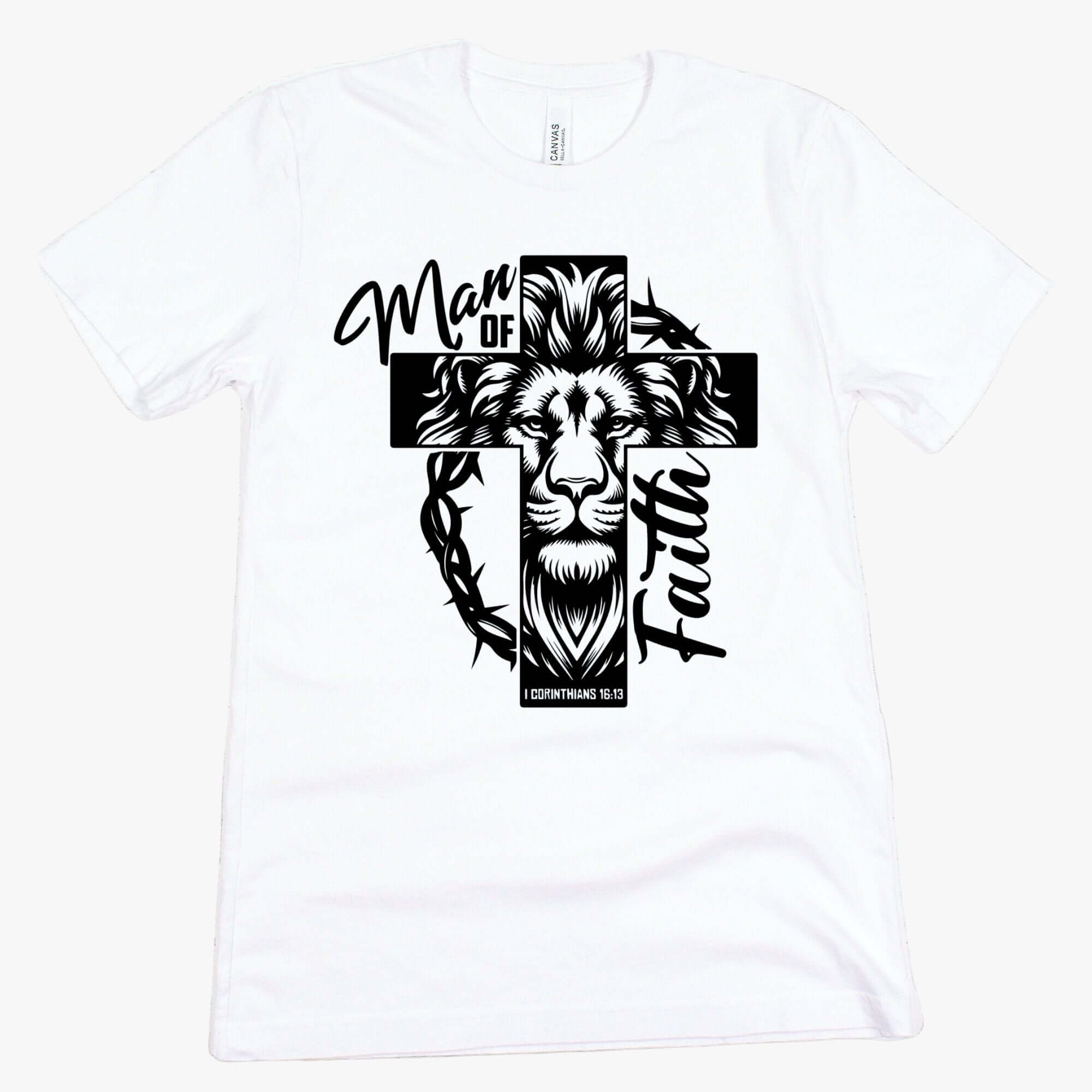 Man of Faith Lion Men's Jersey Short Sleeve TeeJesus Passion Apparel