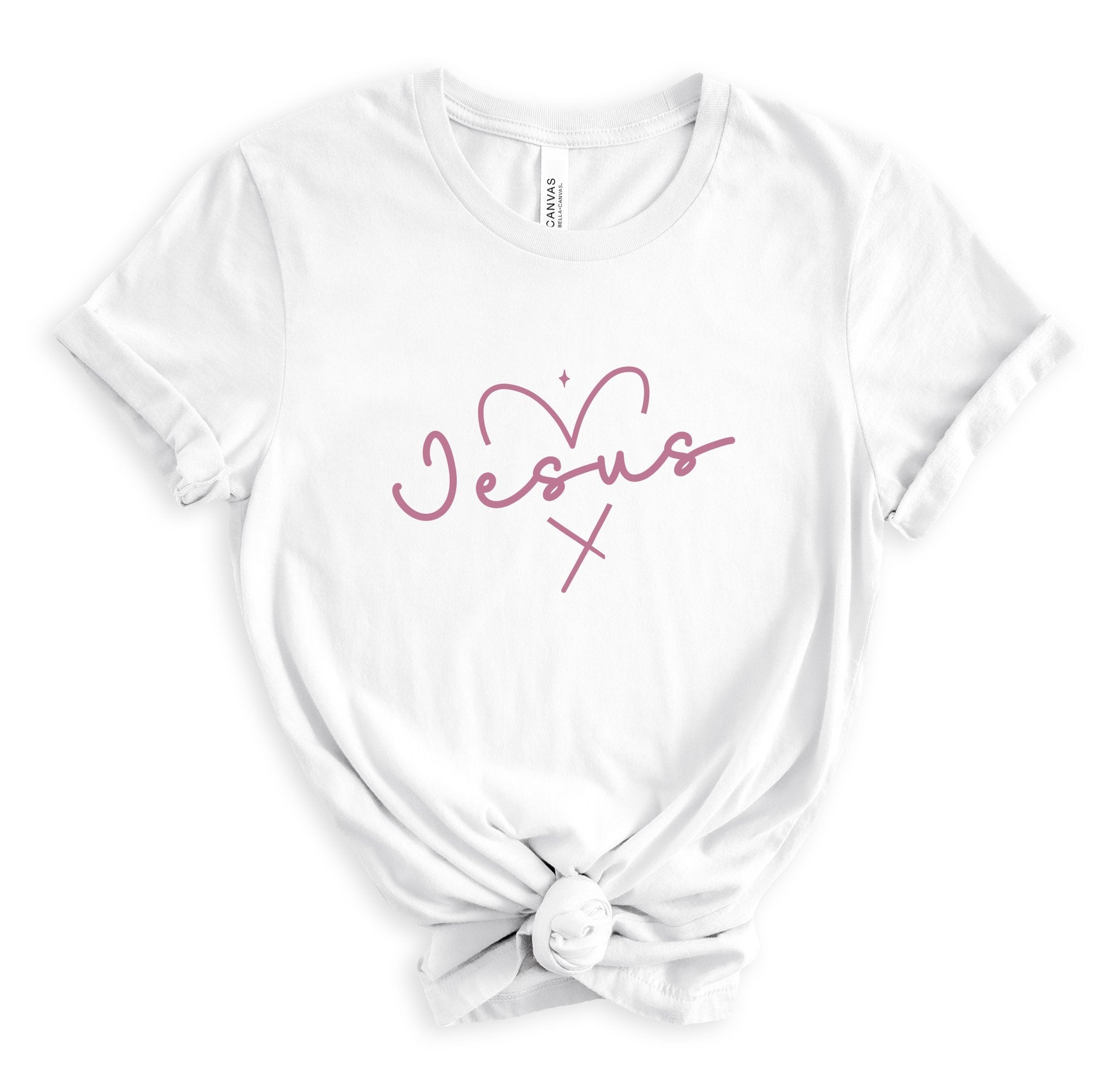 Jesus Heart Main file Unisex Jersey Short Sleeve Tee - White Size: XS Color: White Jesus Passion Apparel