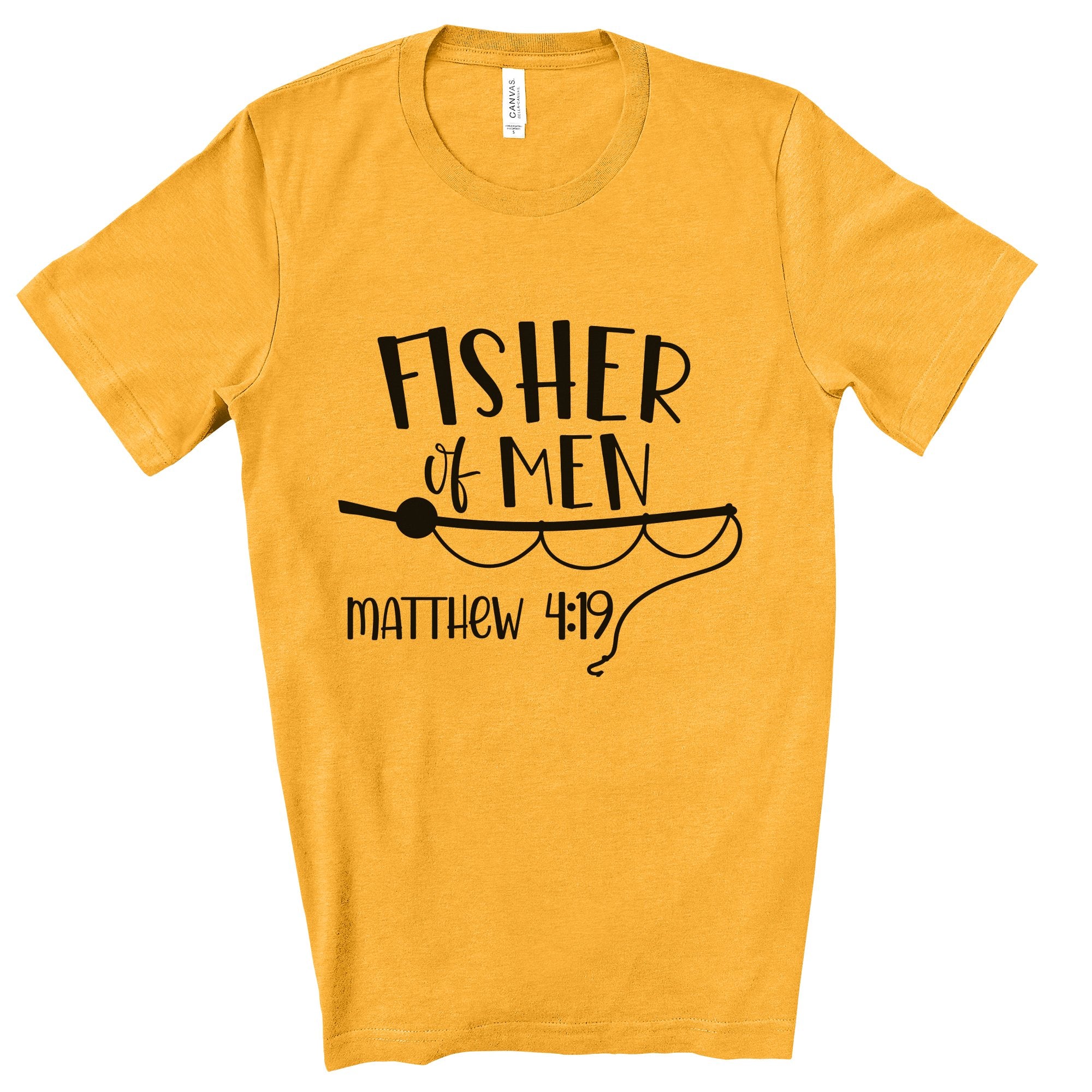 Fisher of Men Men's Jersey Short Sleeve Tee Size: XS Color: Gold Jesus Passion Apparel
