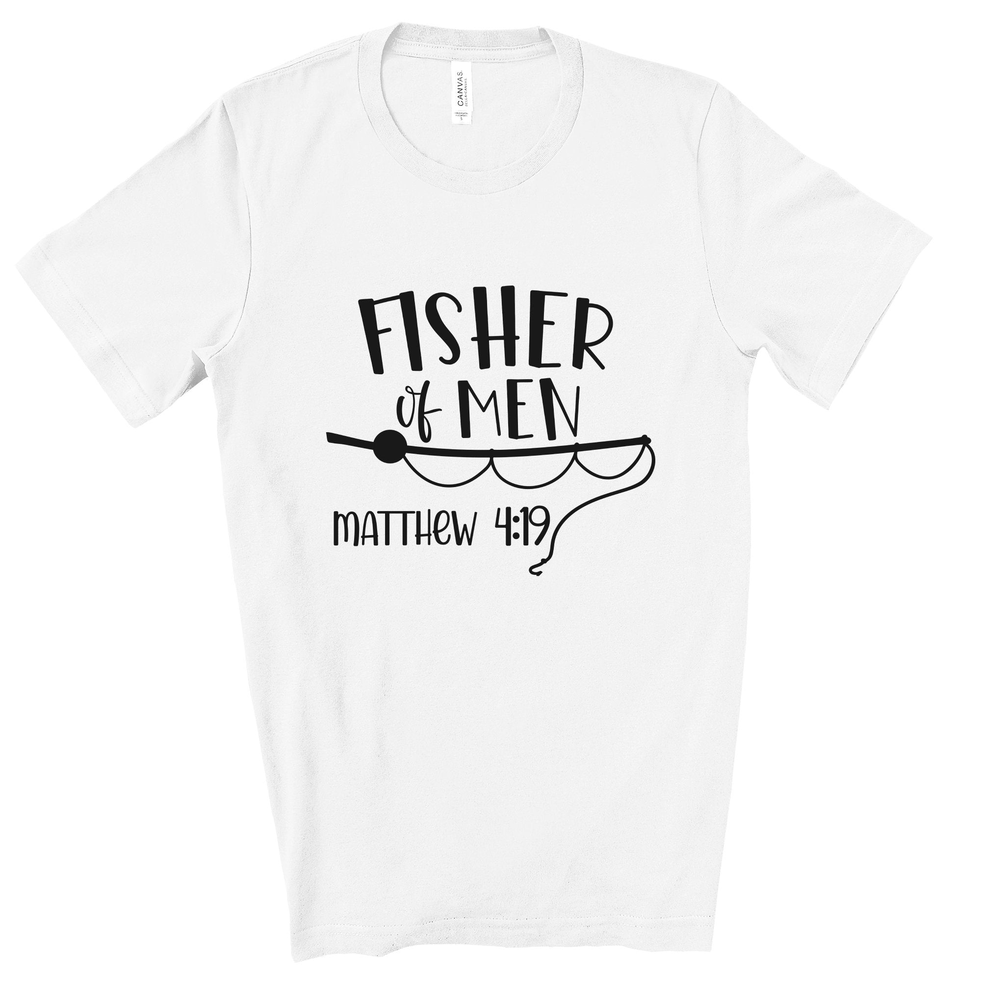 Fisher of Men Men's Jersey Short Sleeve Tee Size: XS Color: White Jesus Passion Apparel