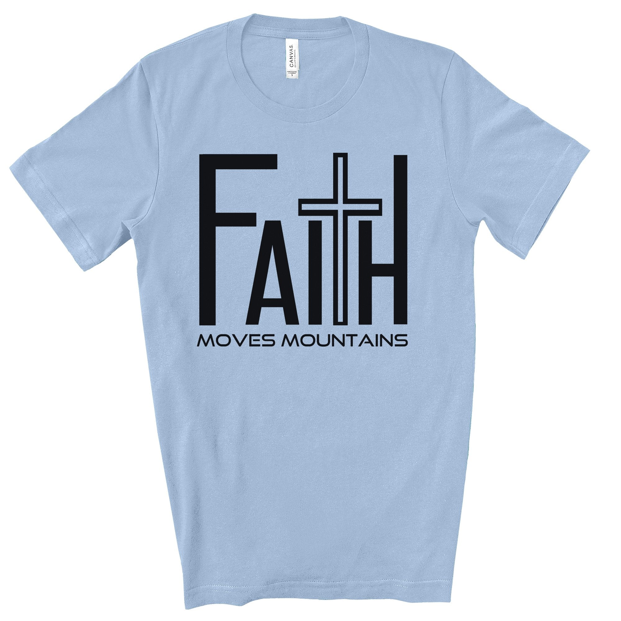 Faith Men's Jersey Short Sleeve Tee Size: XS Color: Light Blue Jesus Passion Apparel