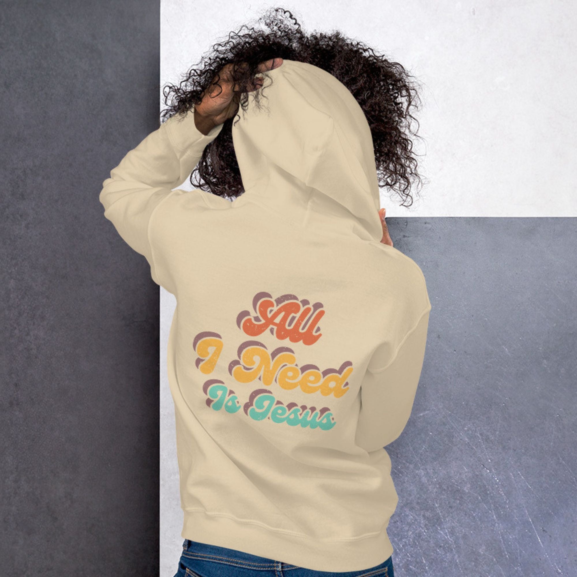 All I Need is Jesus Retro - Inspired Unisex - Fit Hoodie - Jesus Passion Apparel