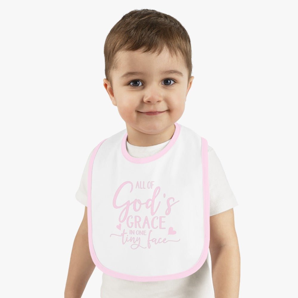 All of God's Grace in One Tiny Face Baby Jersey Bib - Jesus Passion Apparel