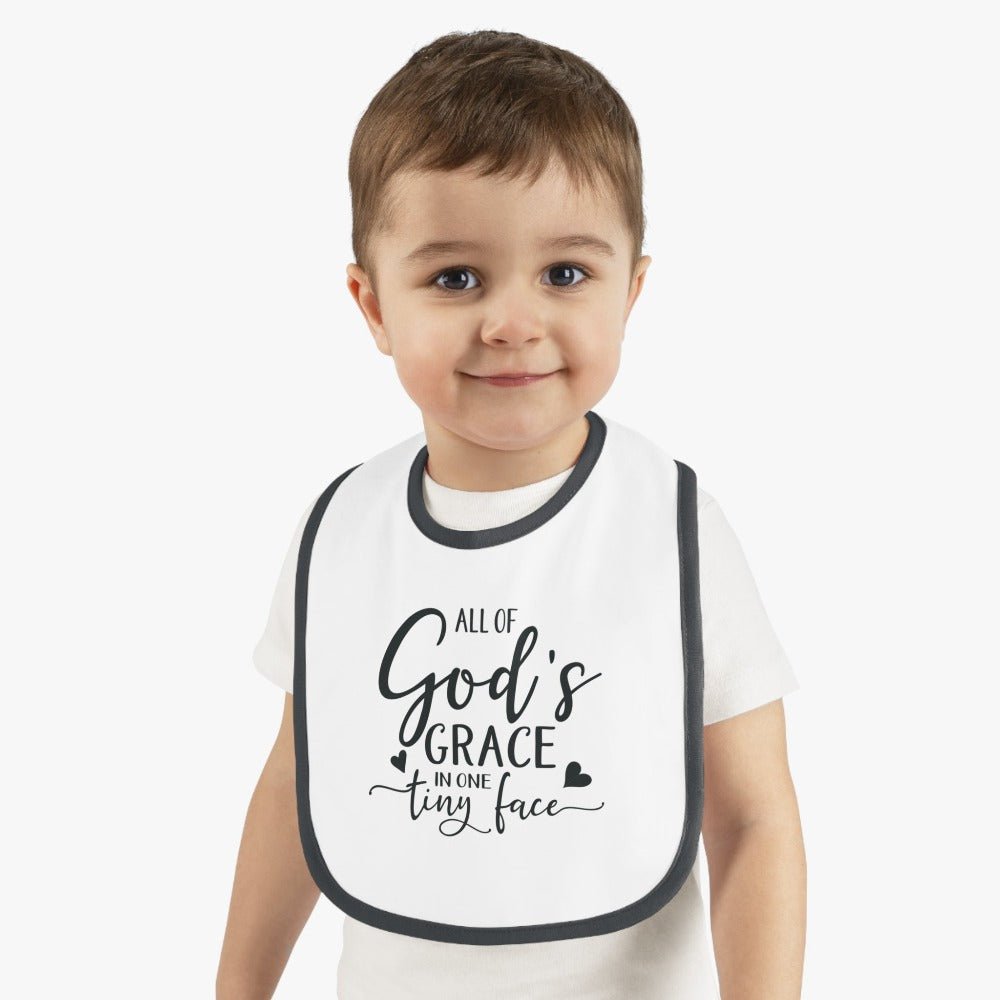 All of God's Grace in One Tiny Face Baby Jersey Bib - Jesus Passion Apparel