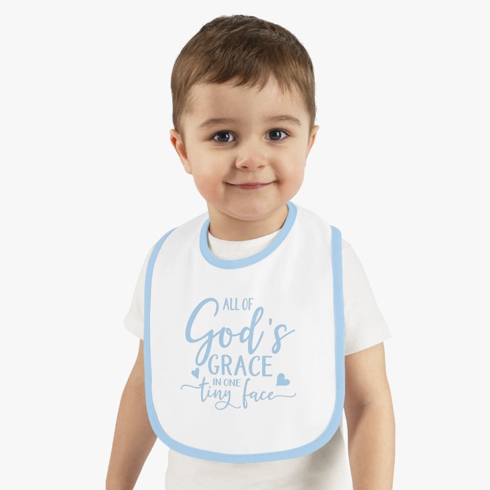 All of God's Grace in One Tiny Face Baby Jersey Bib - Jesus Passion Apparel