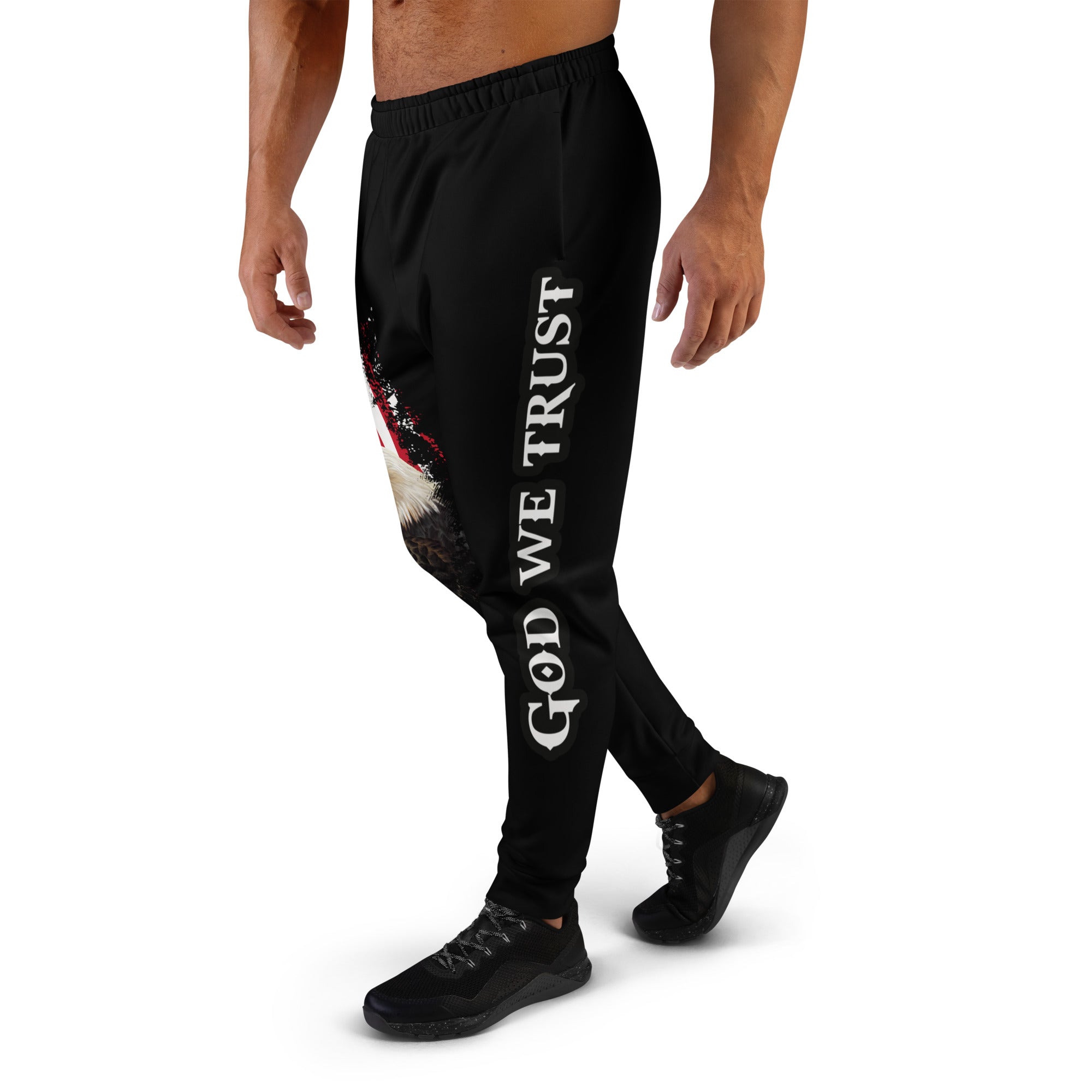 God We Trust Patriotic Eagle Men's Jogger Pants with Matching Hoodie Available Size: XS Jesus Passion Apparel