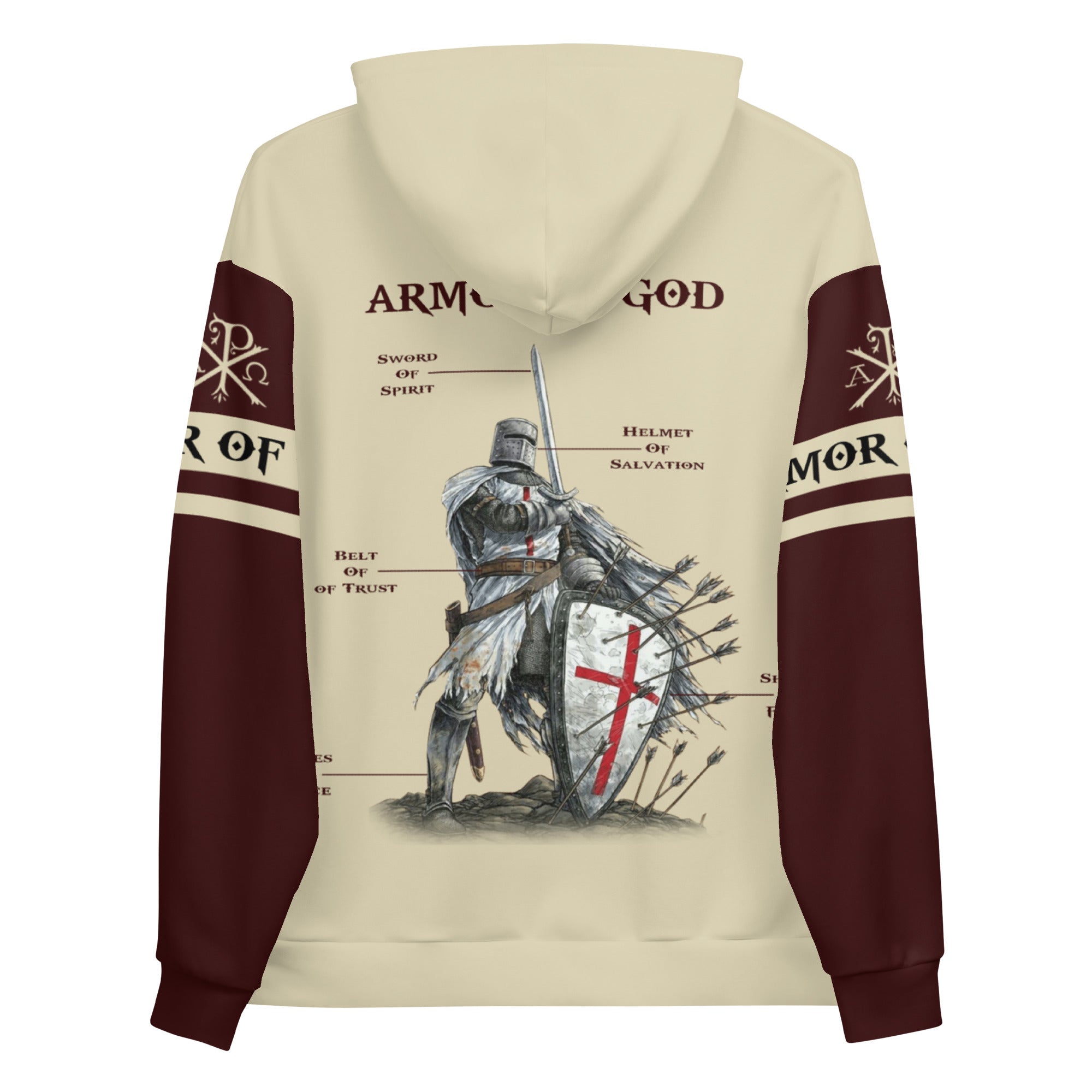 Armor Of God Men's Fleece Hoodie with Matching Bottoms Available Size: XS Jesus Passion Apparel