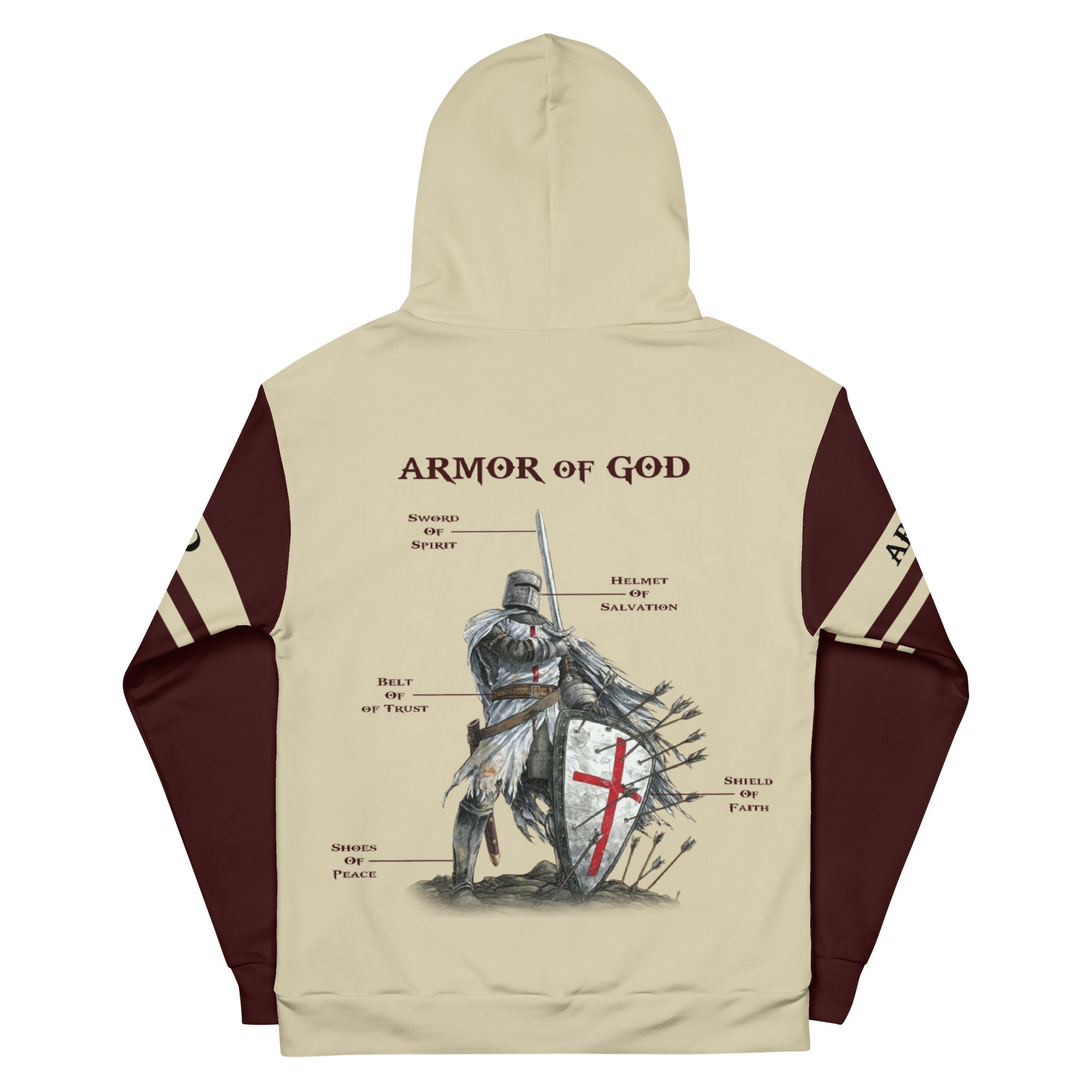 Armor Of God Men's Fleece Hoodie with Matching Bottoms Available Size: XS Jesus Passion Apparel