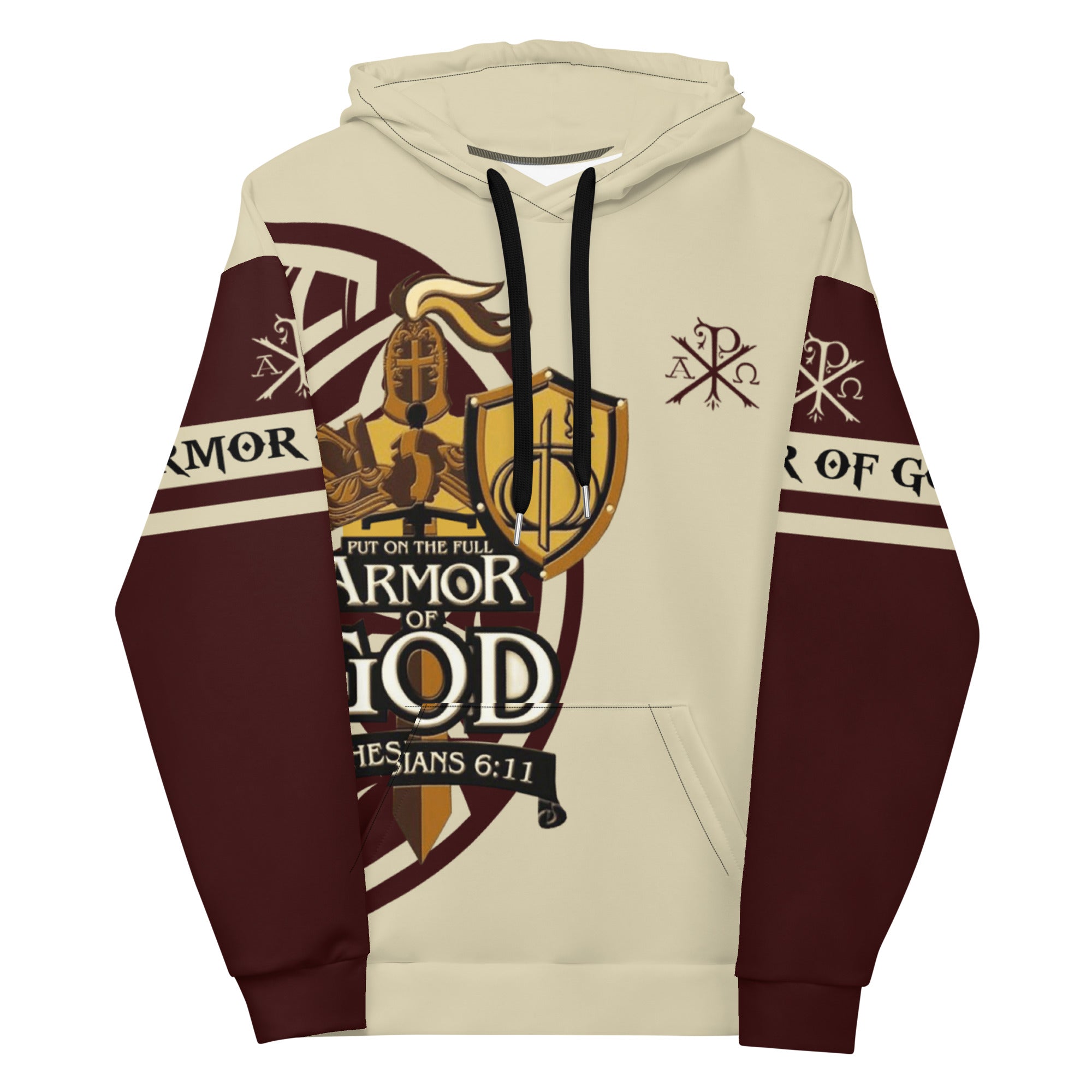 Armor Of God Men's Fleece Hoodie with Matching Bottoms Available Size: XS Jesus Passion Apparel