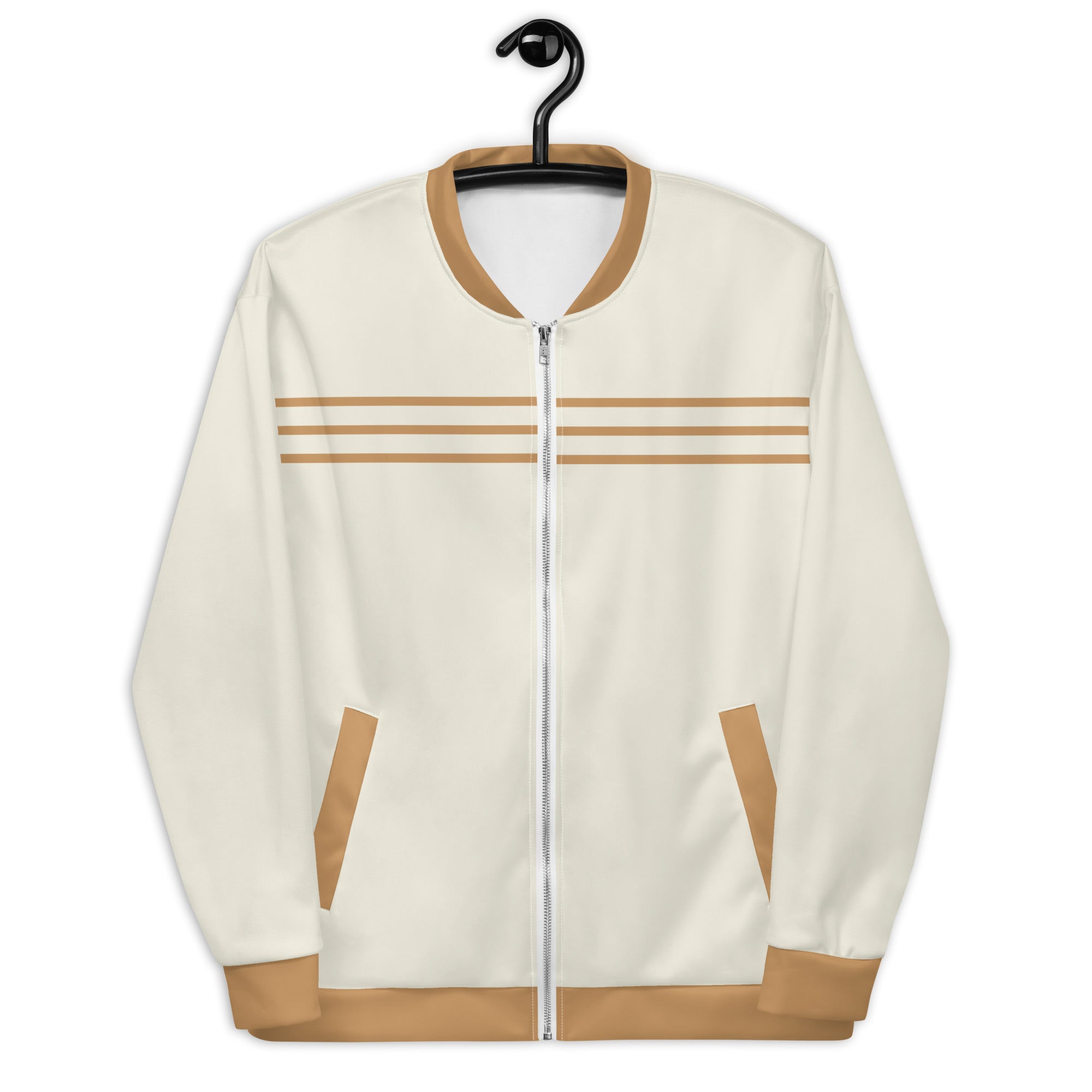 Yahweh Cream and Gold Men's Bomber Jacket Size: XS Jesus Passion Apparel