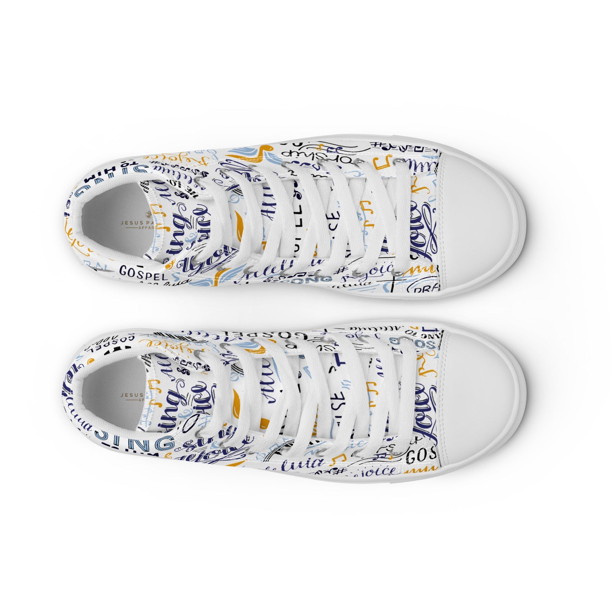 Alleluia Sing to Him Women’s High Top Canvas Shoes - Jesus Passion Apparel