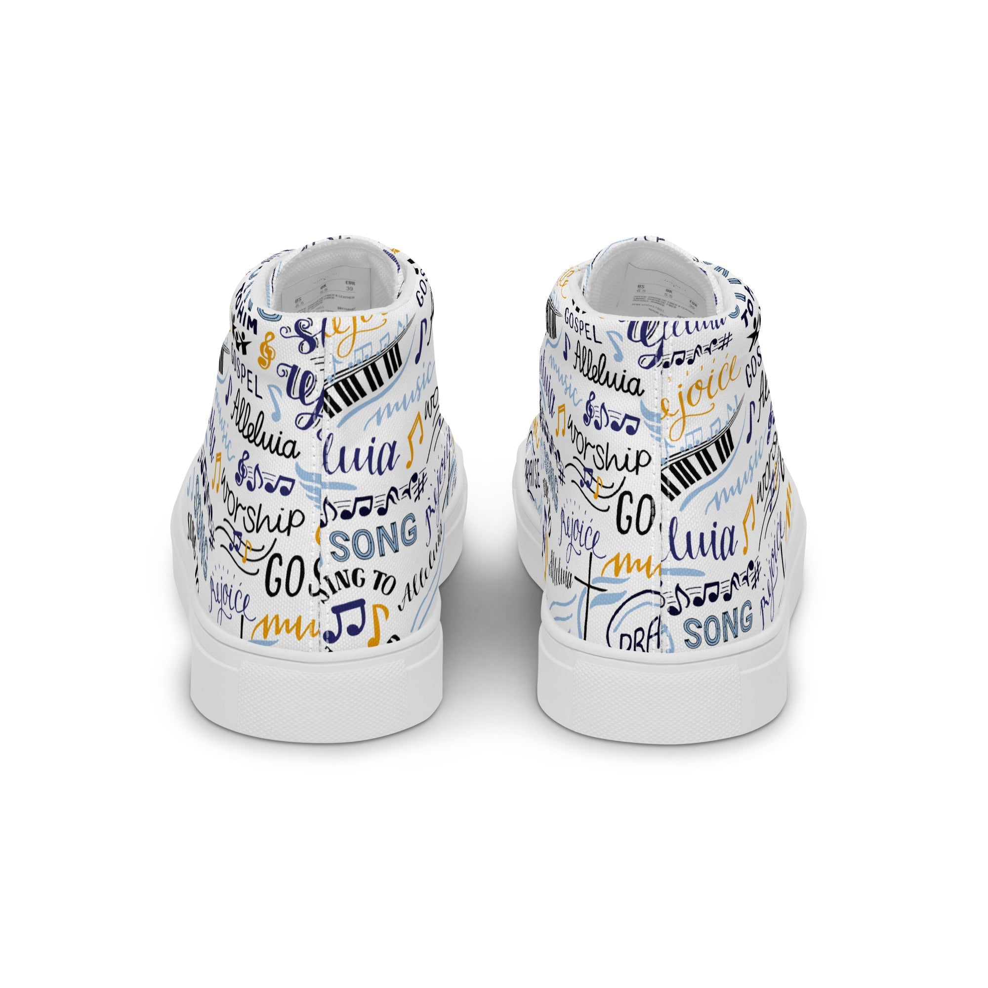 Alleluia Sing to Him Women’s High Top Canvas Shoes - Jesus Passion Apparel