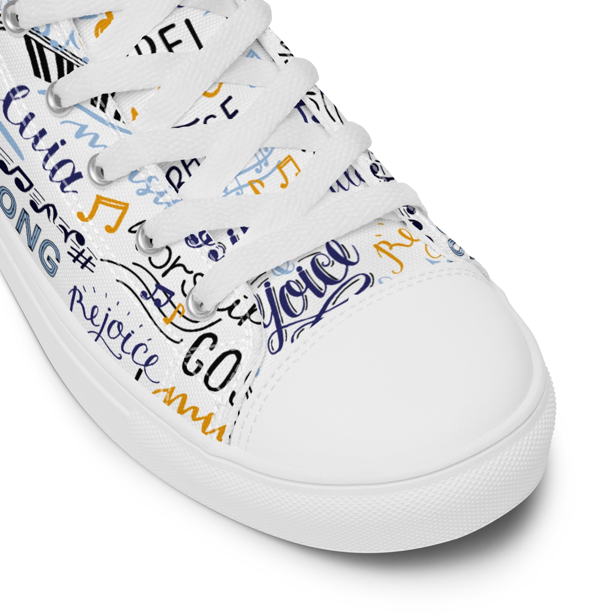 Alleluia Sing to Him Women’s High Top Canvas Shoes - Jesus Passion Apparel