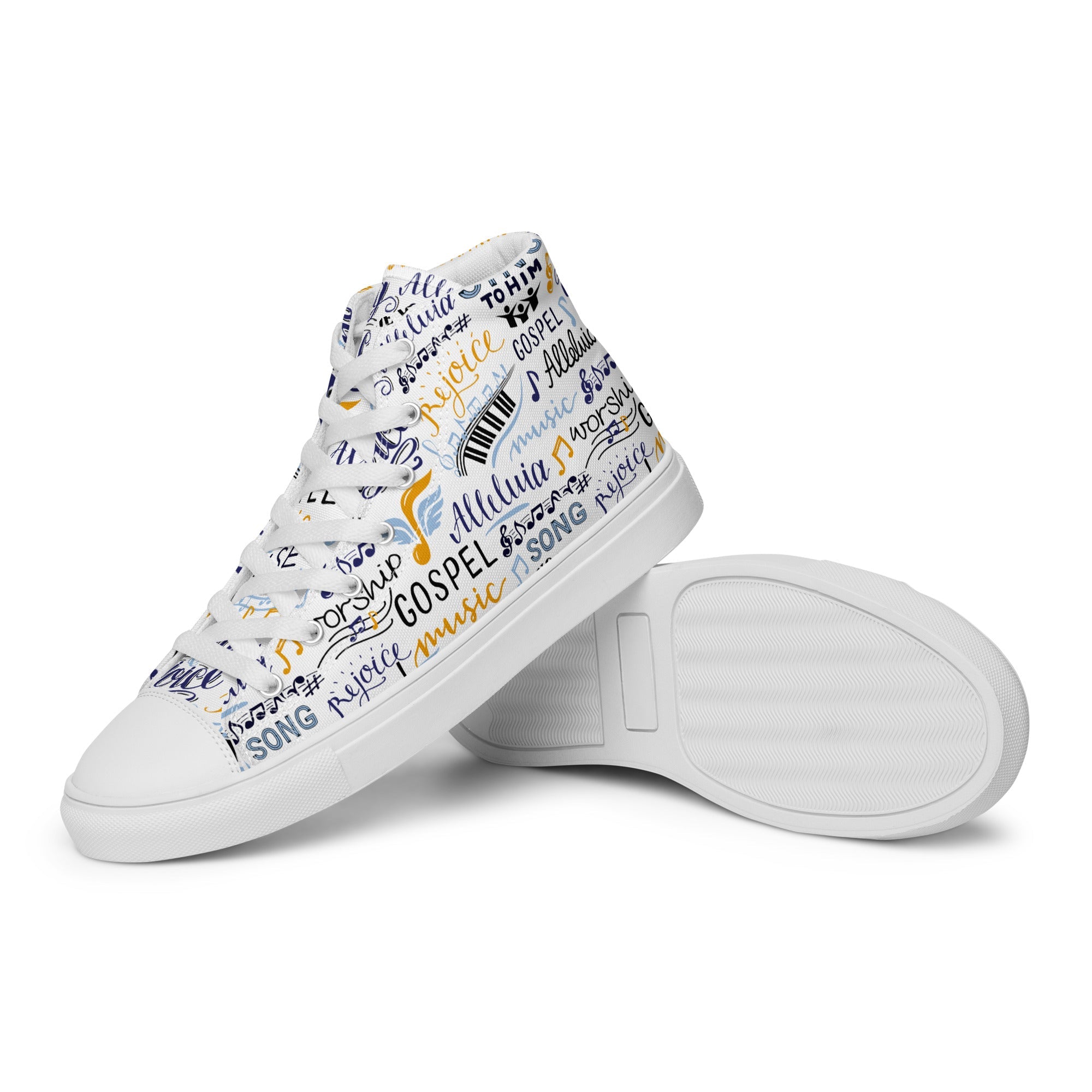 Alleluia Sing to Him Women’s High Top Canvas Shoes - Jesus Passion Apparel