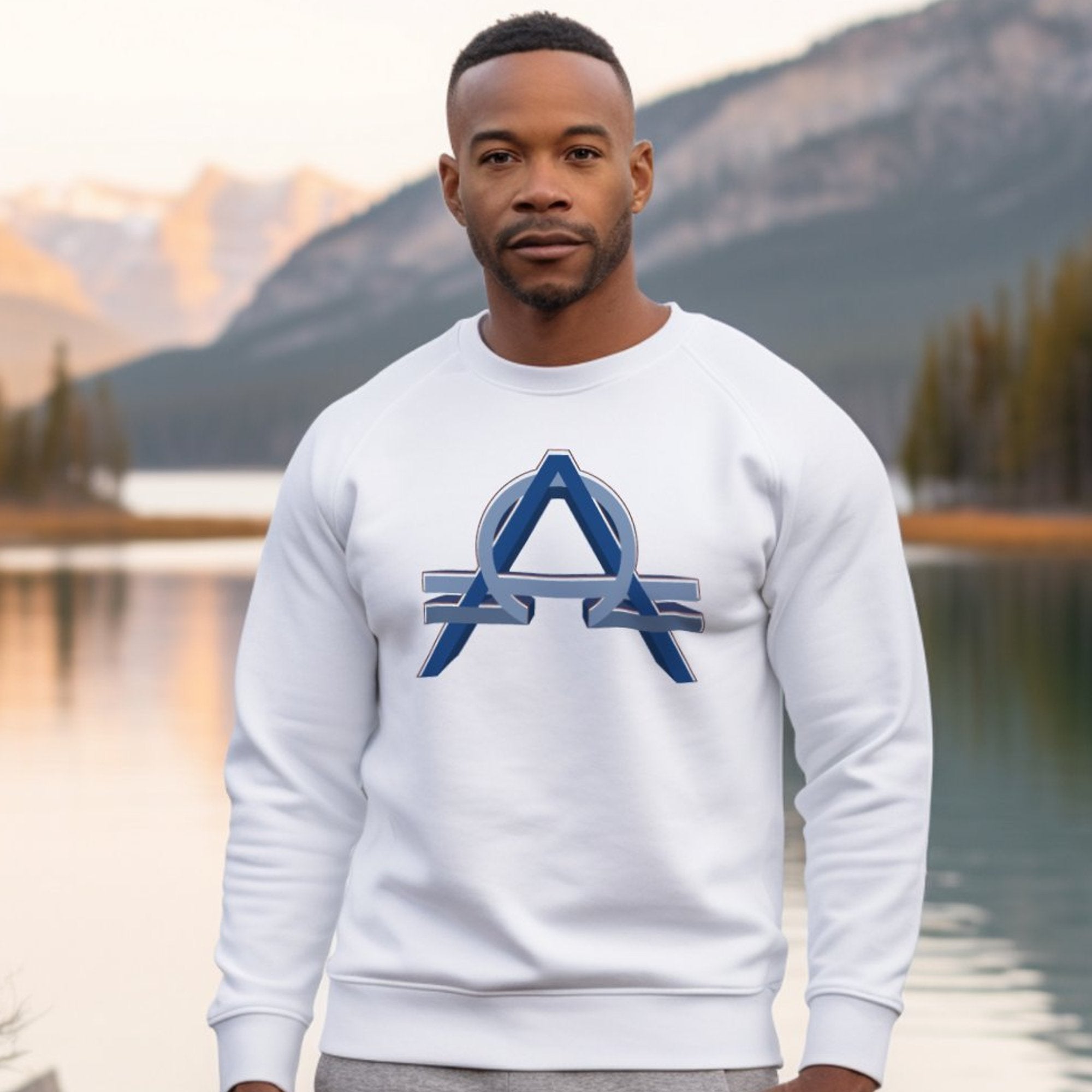 Alpha Omega Men's Fleece Unisex - Fit Sweatshirt - White - Jesus Passion Apparel