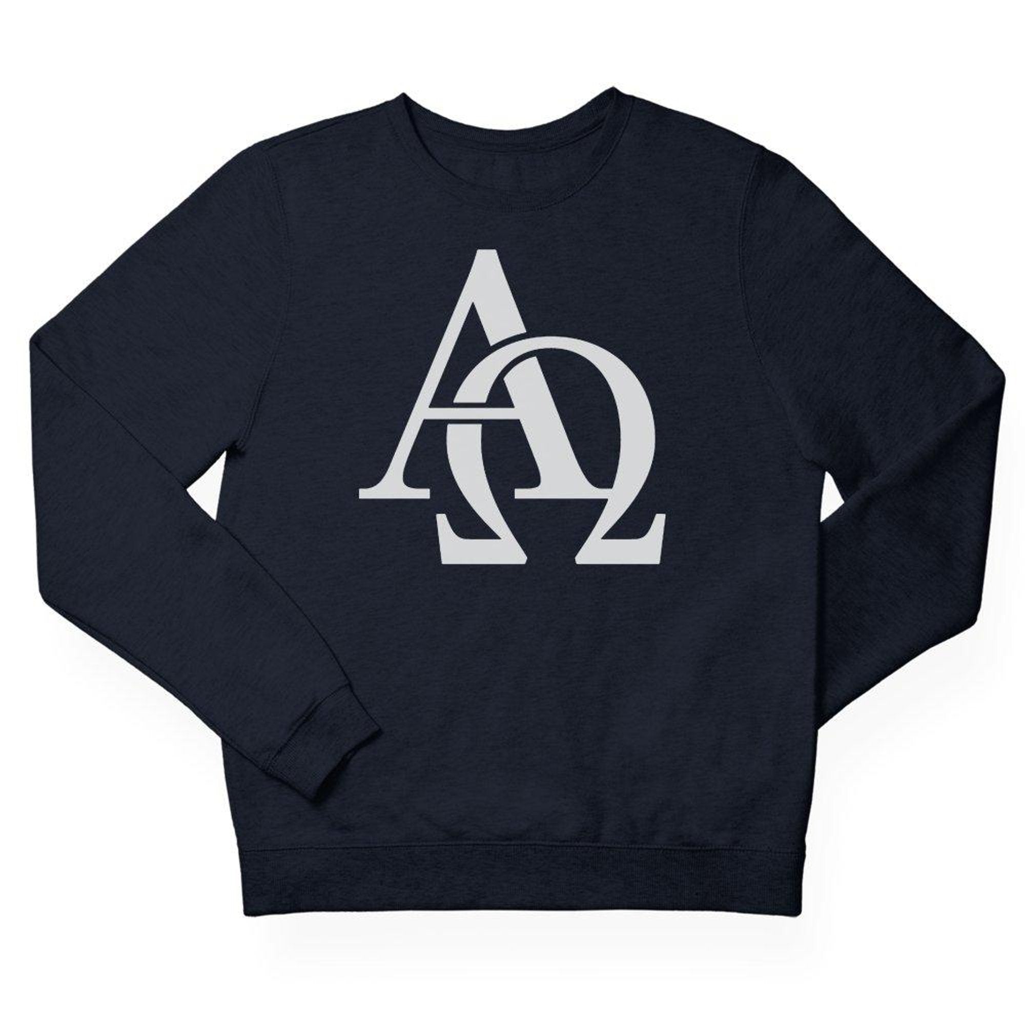 Alpha Omega Unisex Fleece Sweatshirt - Navy - Jesus Passion Apparel