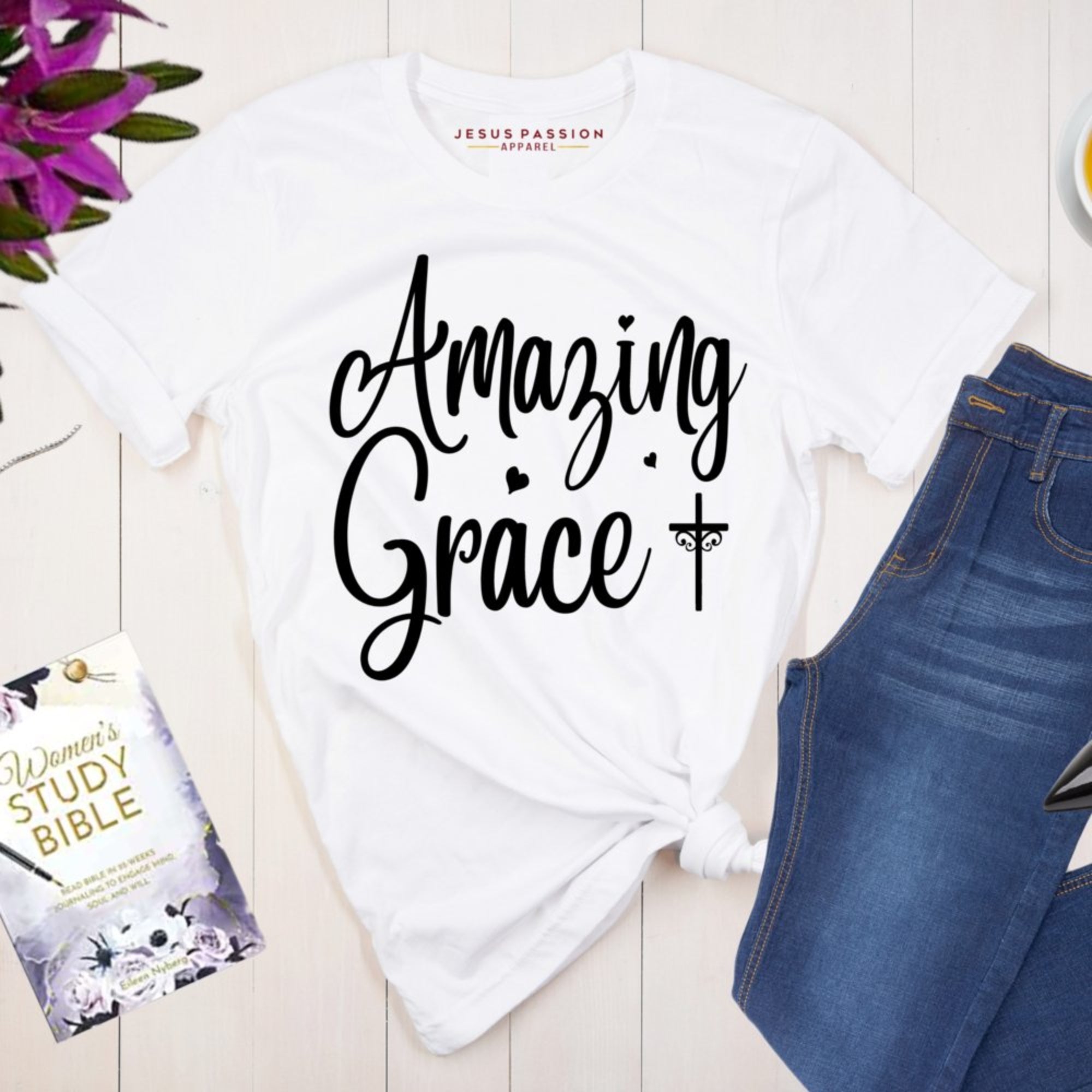 Amazing Grace Jersey Short Sleeve T-Shirt - Jesus Passion Apparel