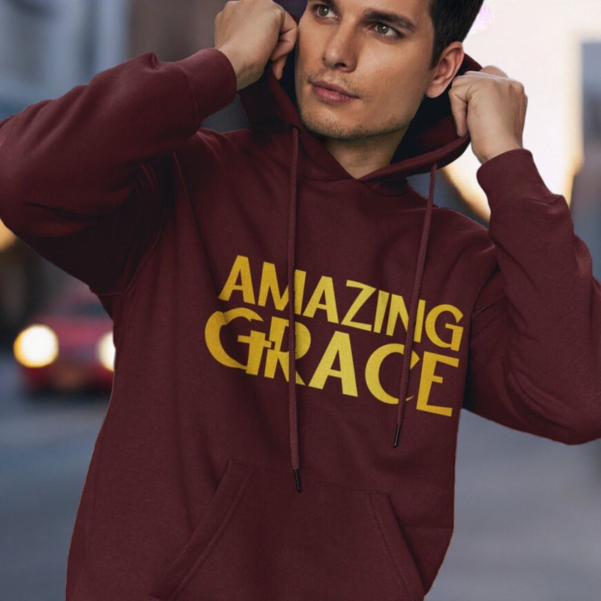 Amazing Grace Men's Heavy Blend™ Hoodie - Jesus Passion Apparel