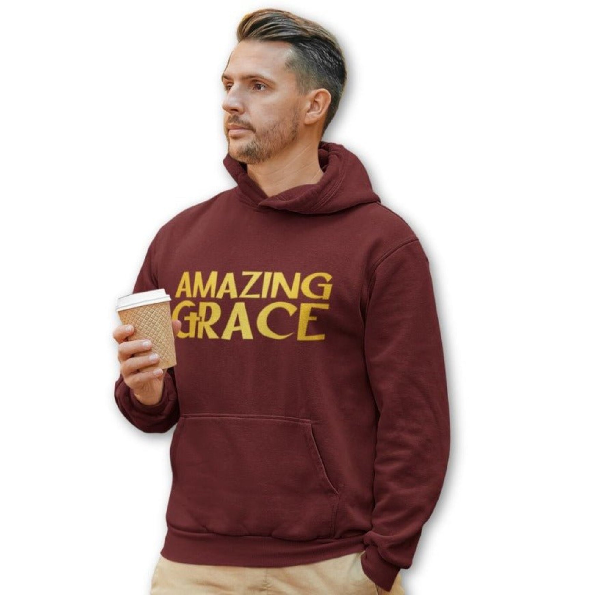 Amazing Grace Men's Heavy Blend™ Hoodie - Jesus Passion Apparel