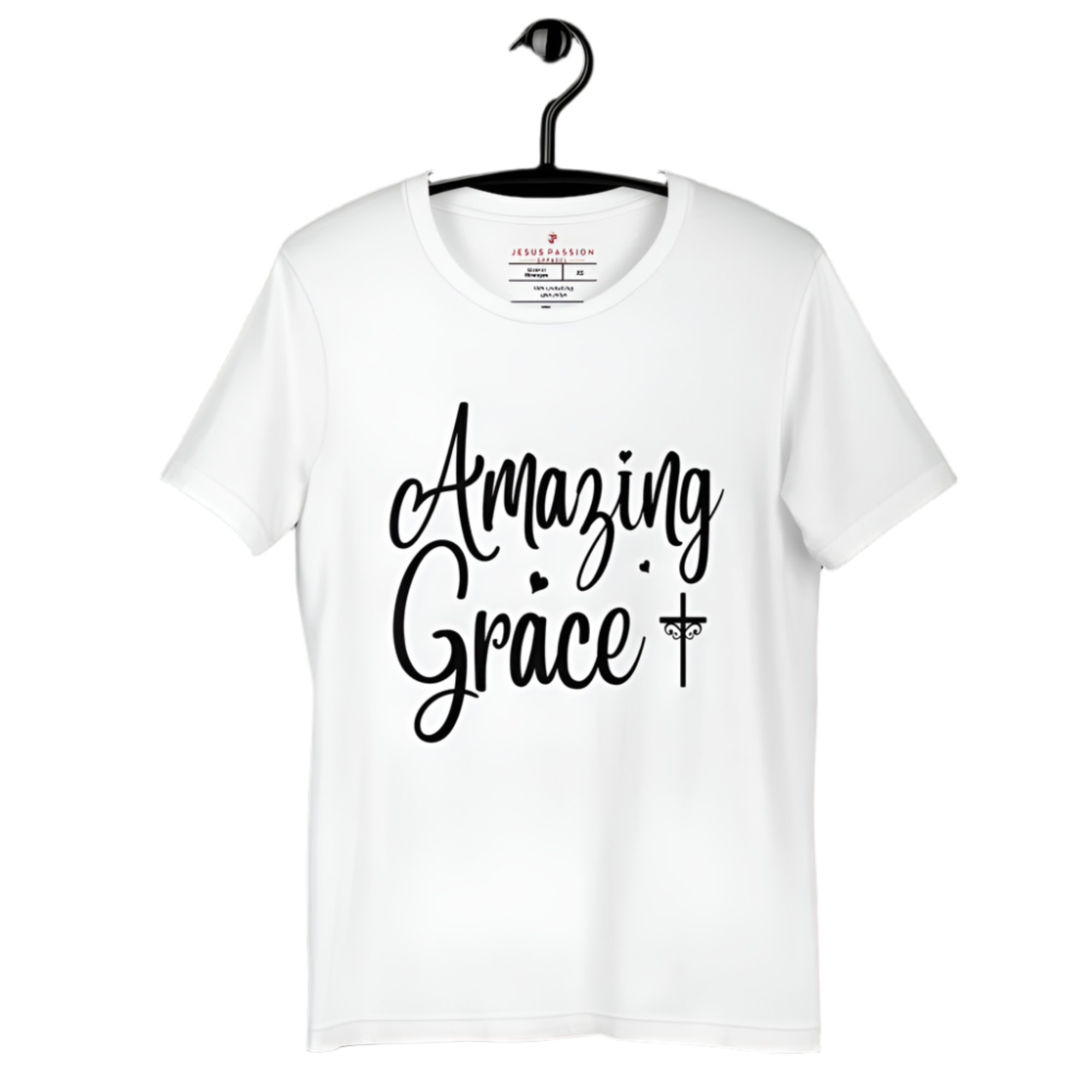 amazing-grace-t-shirt-front-white-front hanging JP Apparel