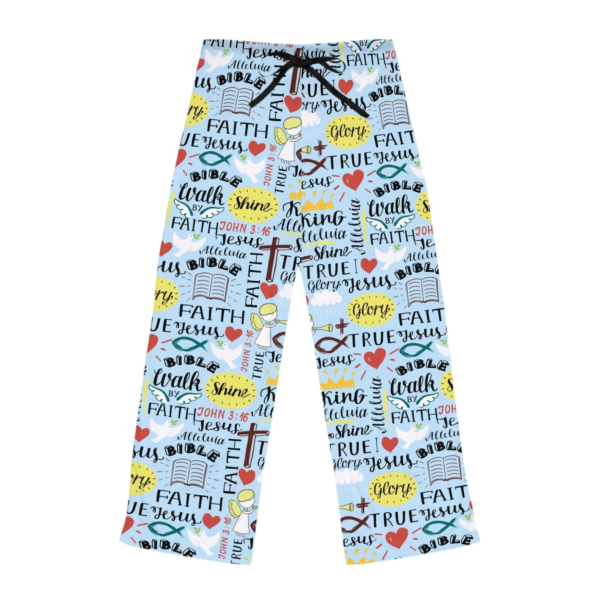 Angel Bedtime Affirmations Women's Sky Blue Lounge / Pajama Pants - Jesus Passion Apparel