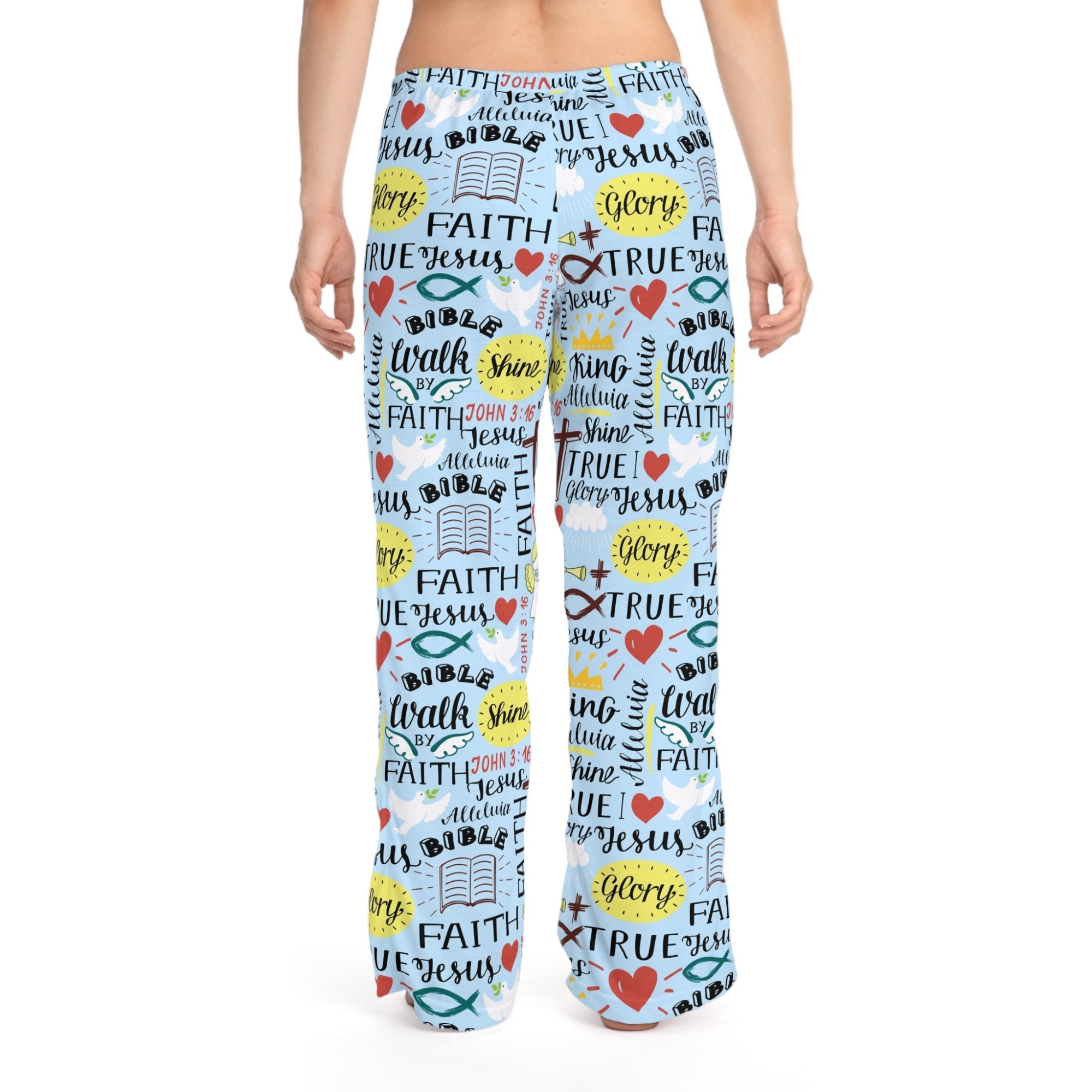 Angel Bedtime Affirmations Women's Sky Blue Lounge / Pajama Pants - Jesus Passion Apparel