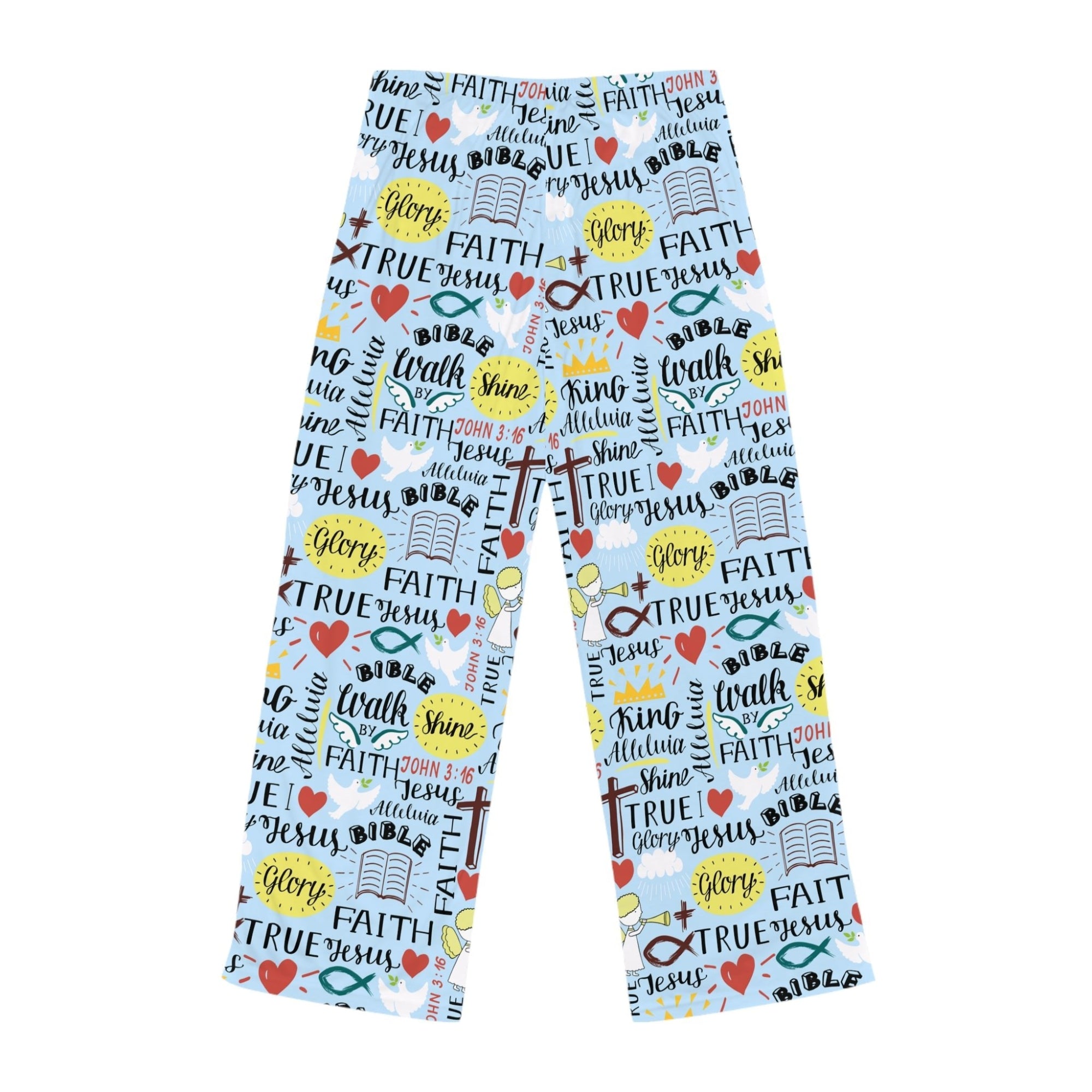 Angel Bedtime Affirmations Women's Sky Blue Lounge / Pajama Pants - Jesus Passion Apparel