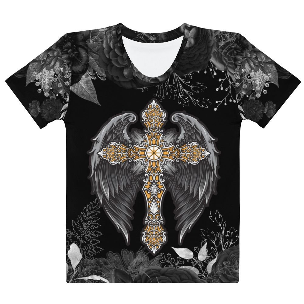 Angels to Protect Women's Handmade Crew Neck T-shirt - Jesus Passion Apparel