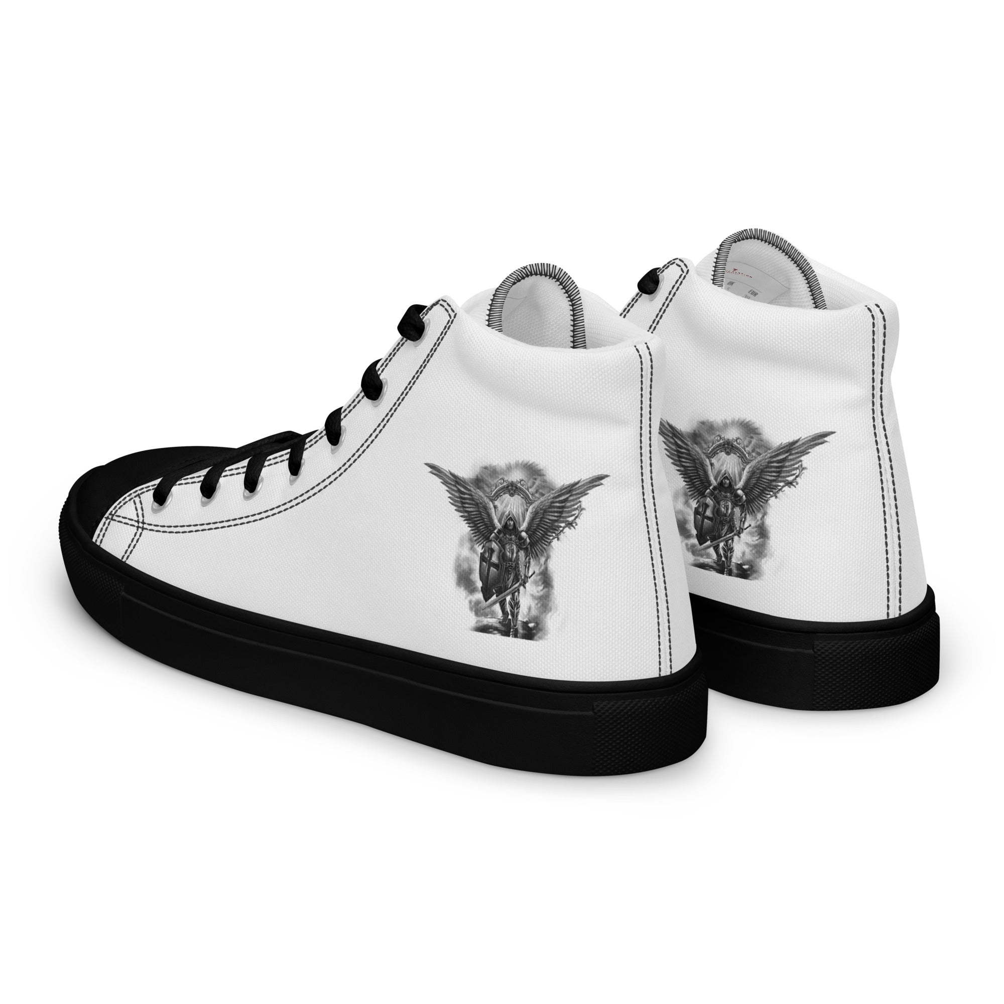 Archangel Michael The Protector Men’s High Top Canvas Shoes - Jesus Passion Apparel