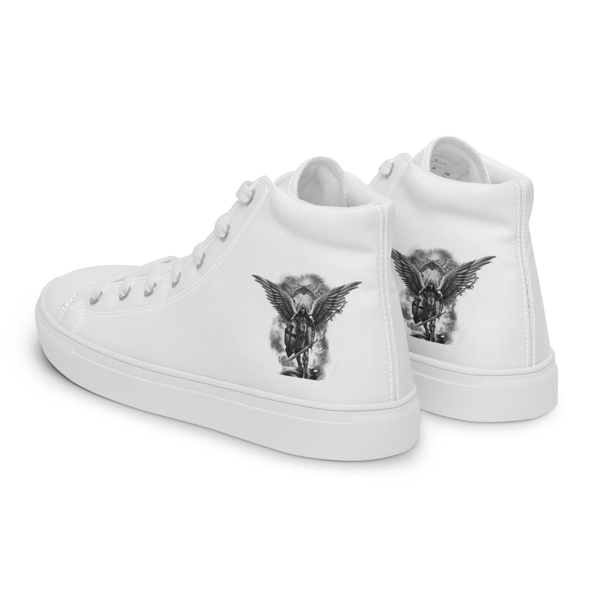 Archangel Michael The Protector Men’s High Top Canvas Shoes - Jesus Passion Apparel