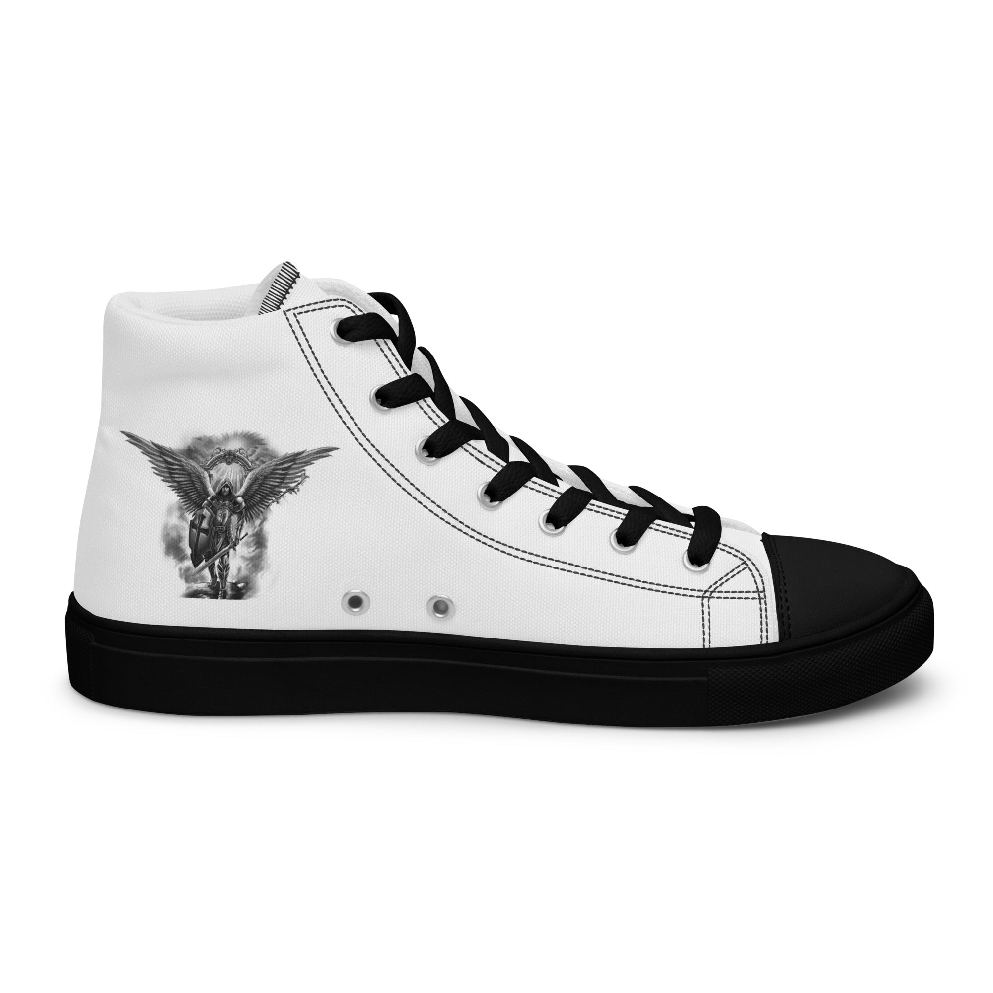 Archangel Michael The Protector Men’s High Top Canvas Shoes - Jesus Passion Apparel