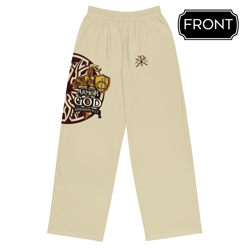 Armor of God Men Men's Wide - Leg Pants with Matching Hoodie Available - Jesus Passion Apparel