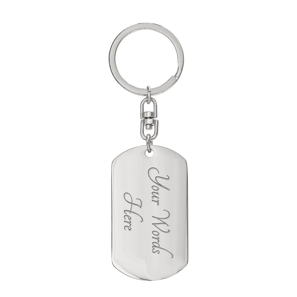 Faith Over Fear - Silver Dog Tag with Swivel Keychain Engraving: No Jesus Passion Apparel