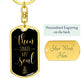 Then Sings My Soul - Gold Dog Tag with Swivel Keychain Engraving: Yes Jesus Passion Apparel