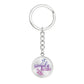 Simple Blessed Daily Reminder Keychain - Purple Engraving: No Jesus Passion Apparel